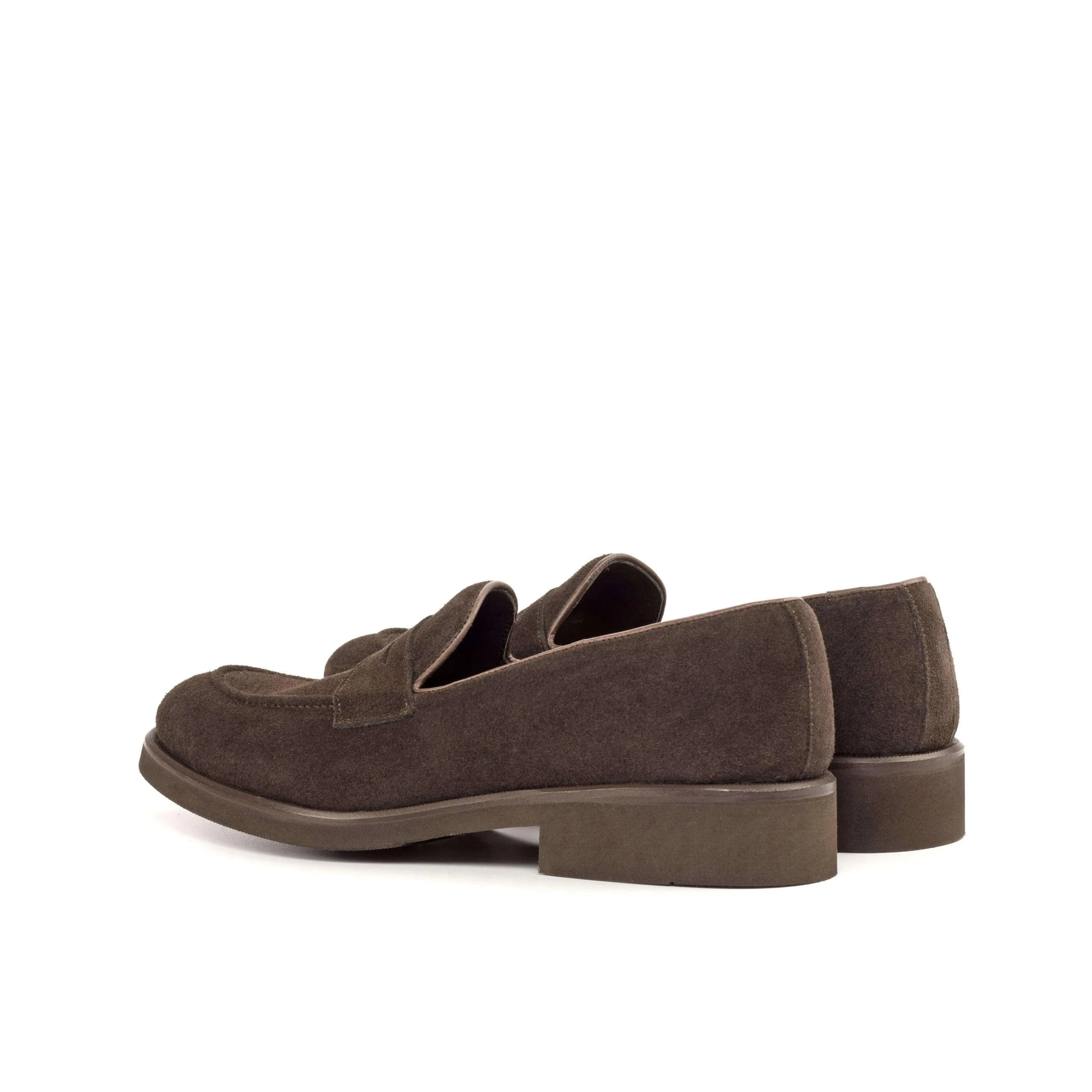 Dark brown 1955 Loafers II luxury bespoke suede shoes for men
