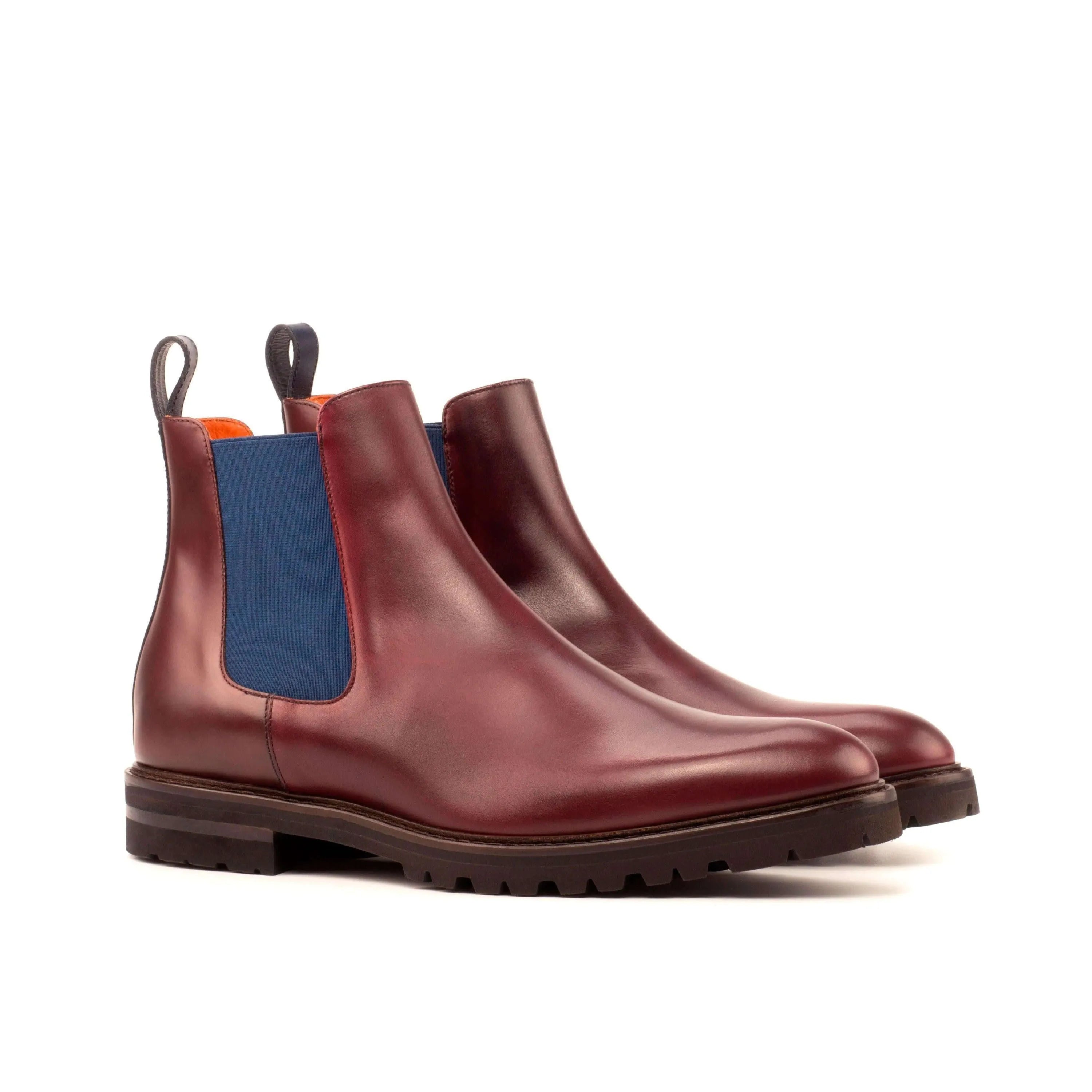 45TD Chelsea Boot II pair of burgundy leather Chelsea boots