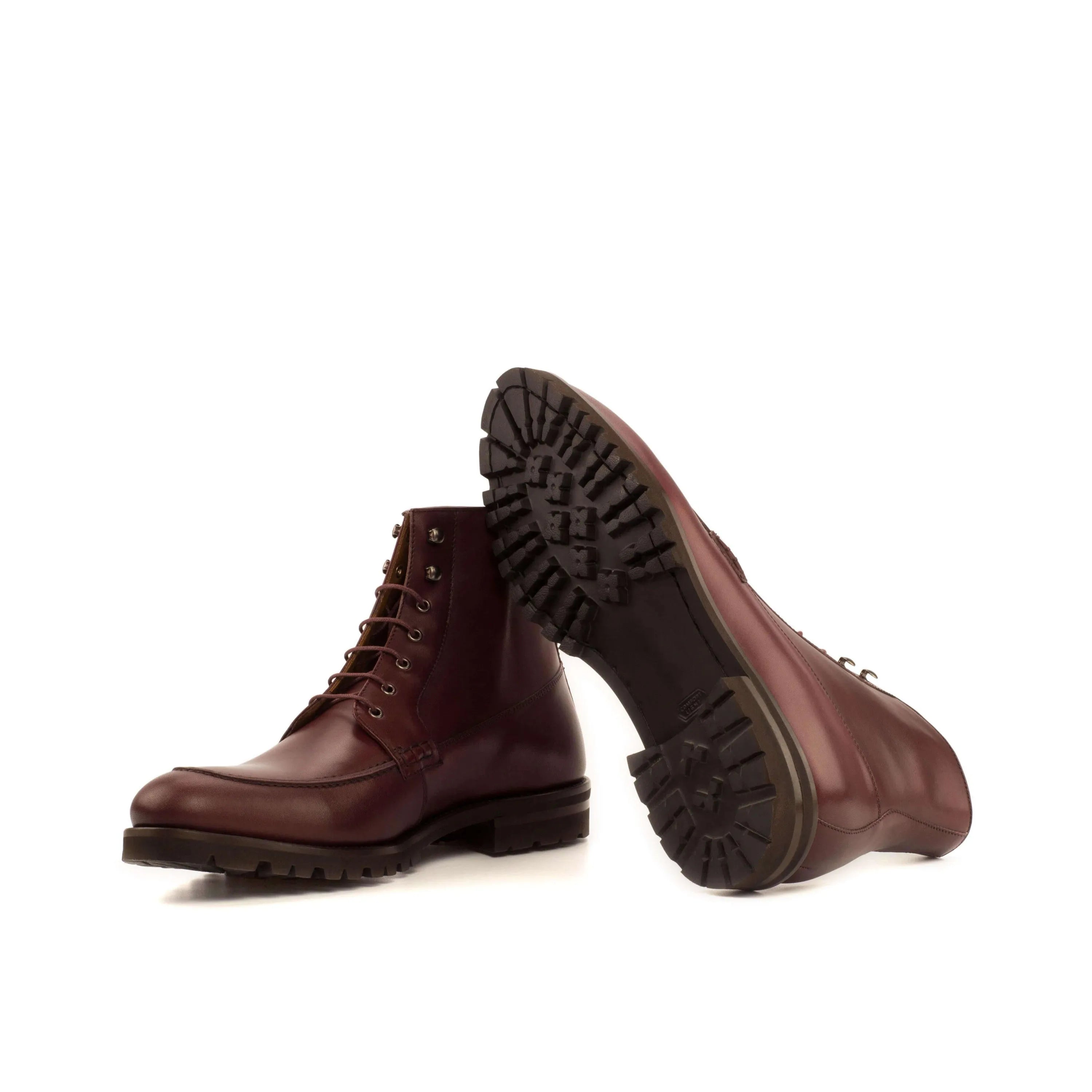 Pair of brown leather lace-up Abrilio Moc Boot II
