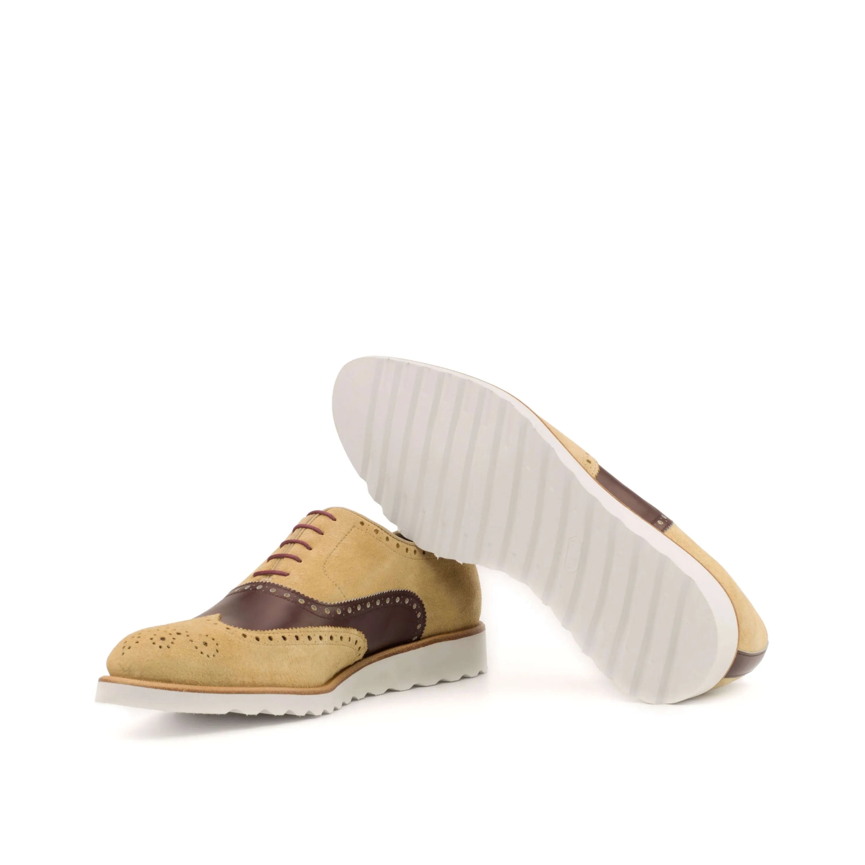 Tan and brown Adahy full brogue dress shoes for men
