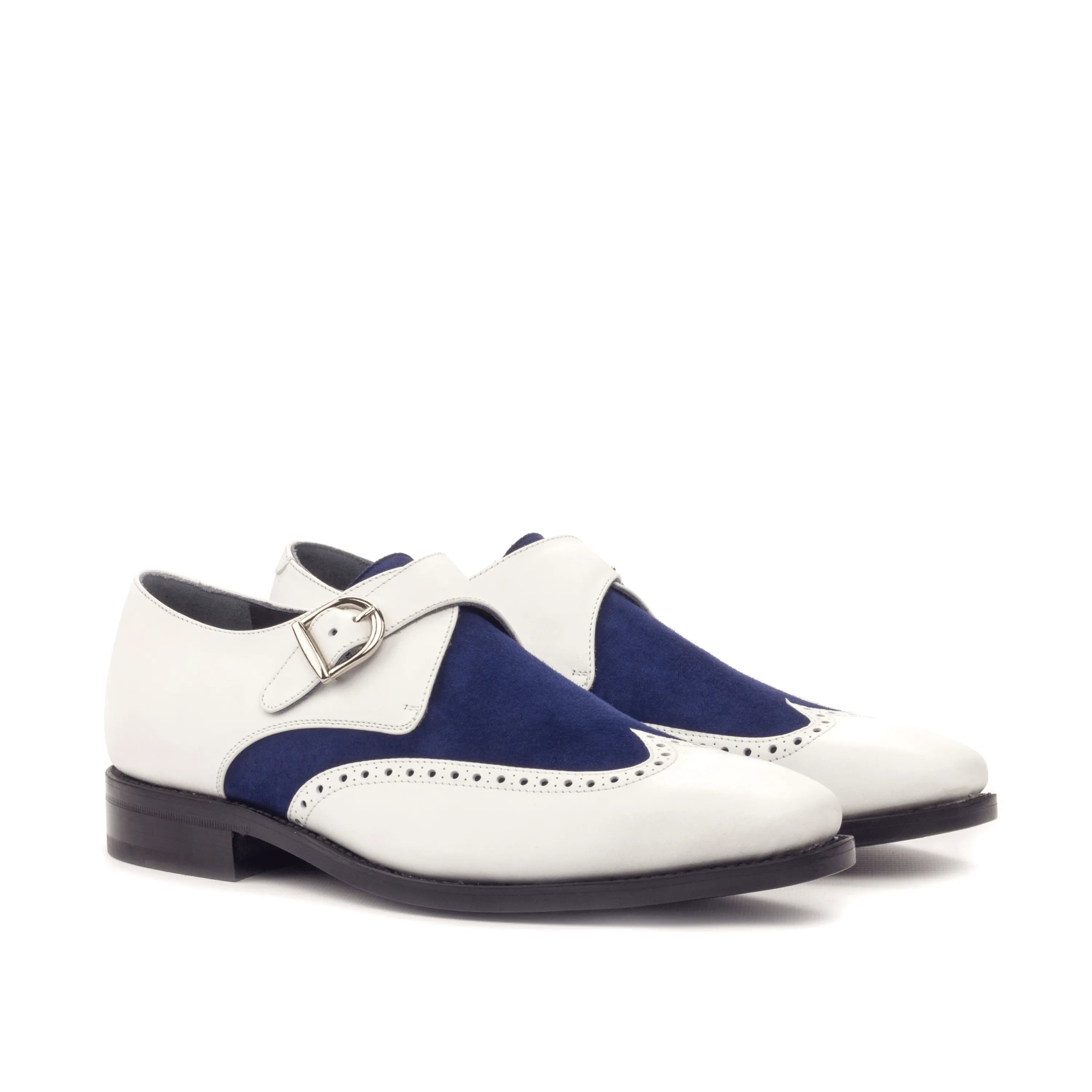 Two-tone Aja single monk shoes with monk strap detail