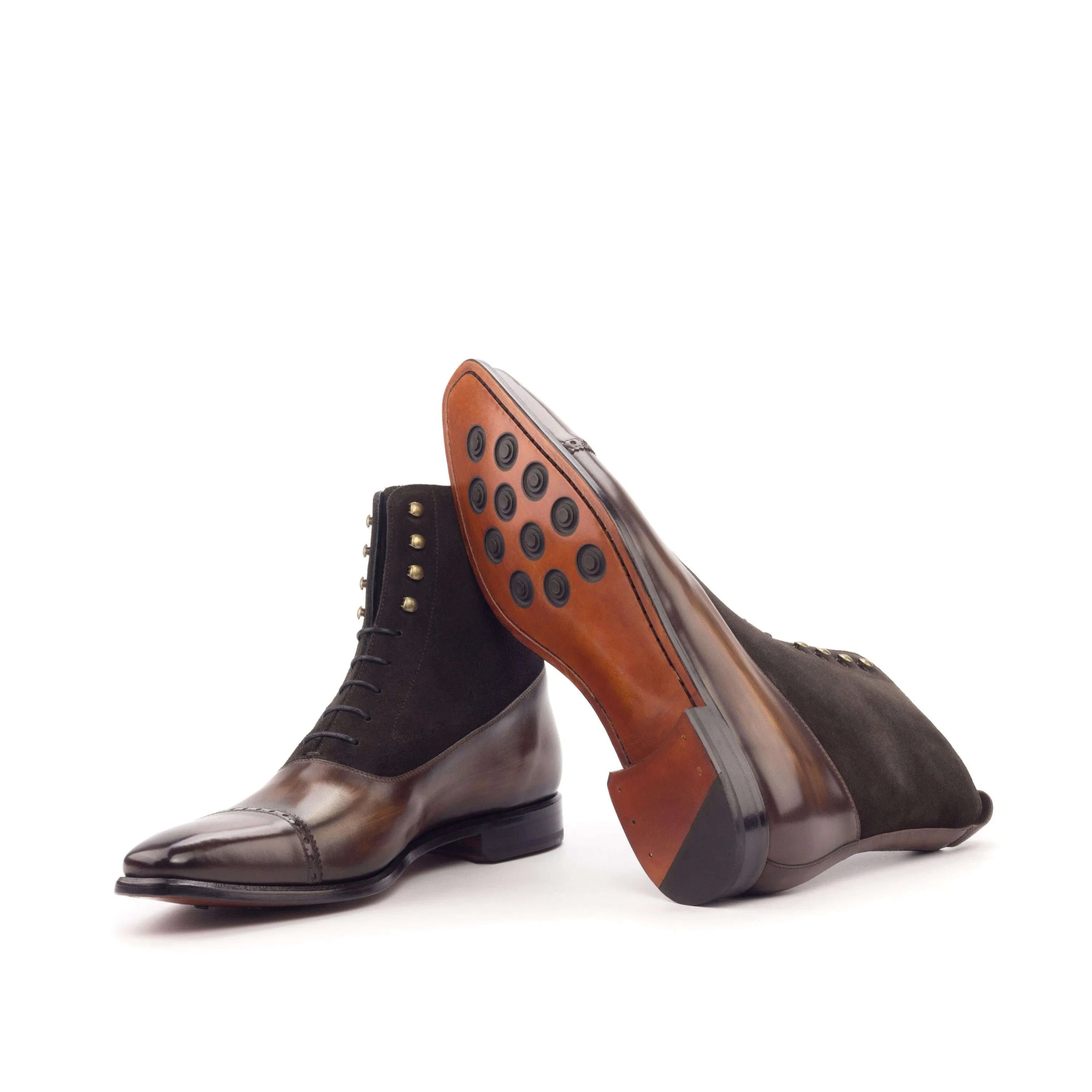 Capone Balmoral Patina Boots II two-tone leather dress boots