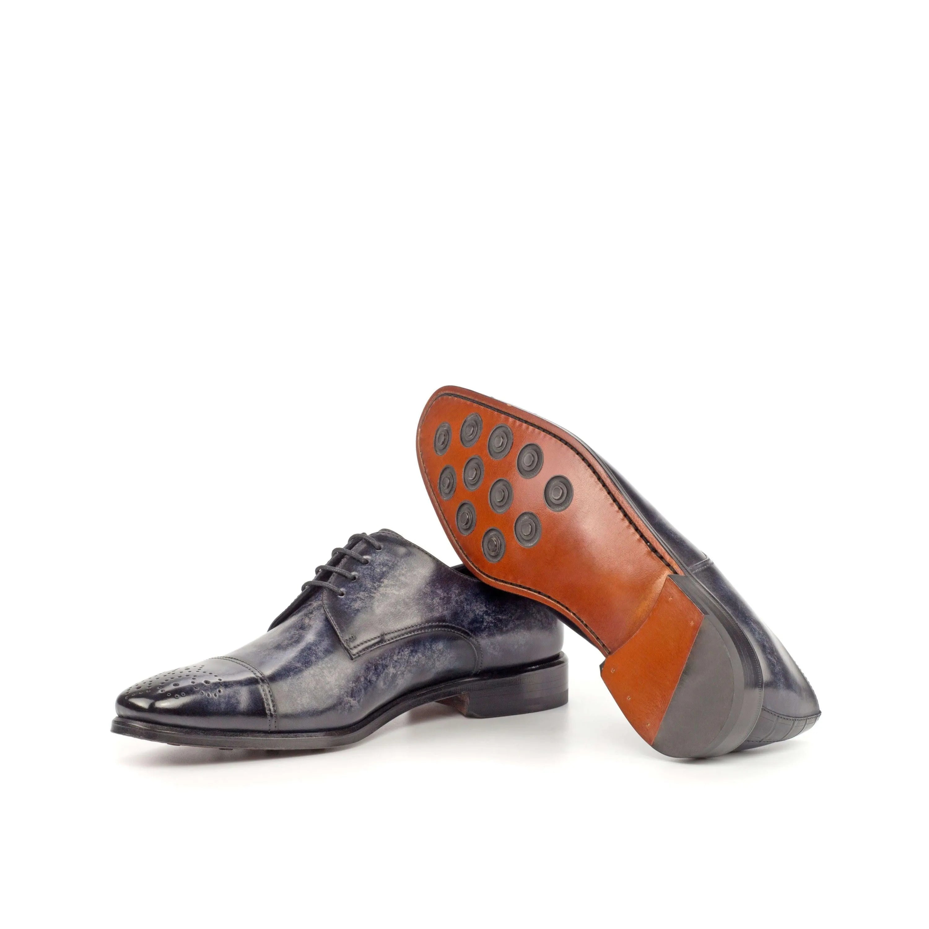AL94 Patina Derby shoes II pair of blue leather dress shoes