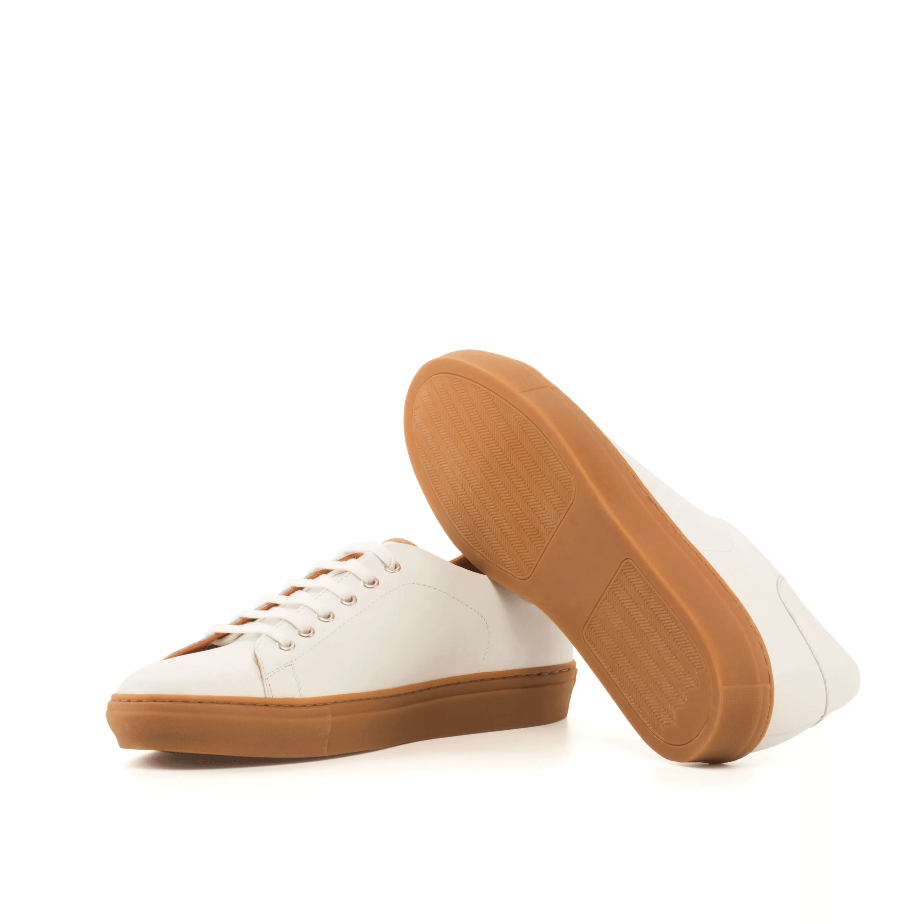 White Alon Trainer Sneaker II with leather uppers and gum soles