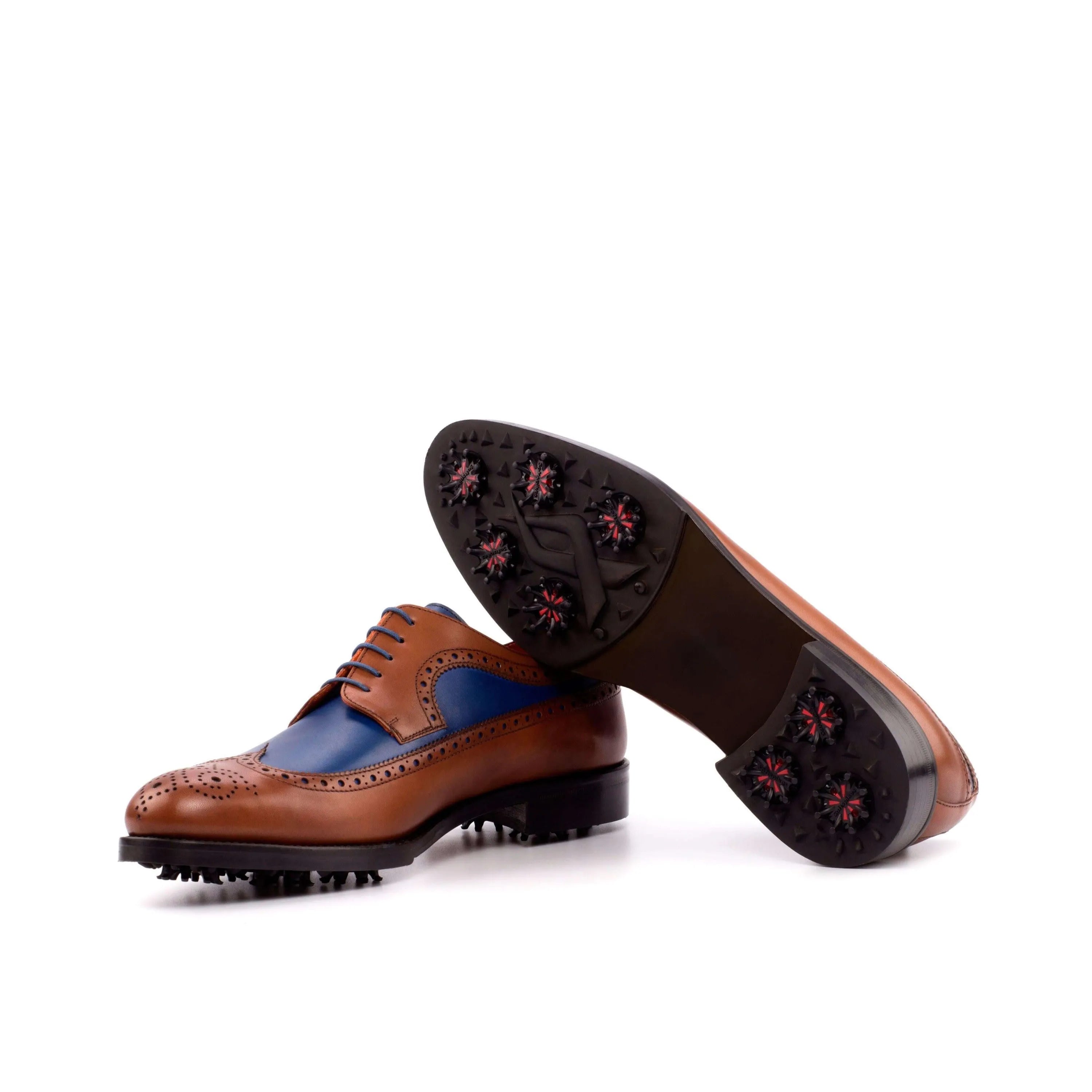 Andy Longwing Blucher golf shoes II in brown and blue