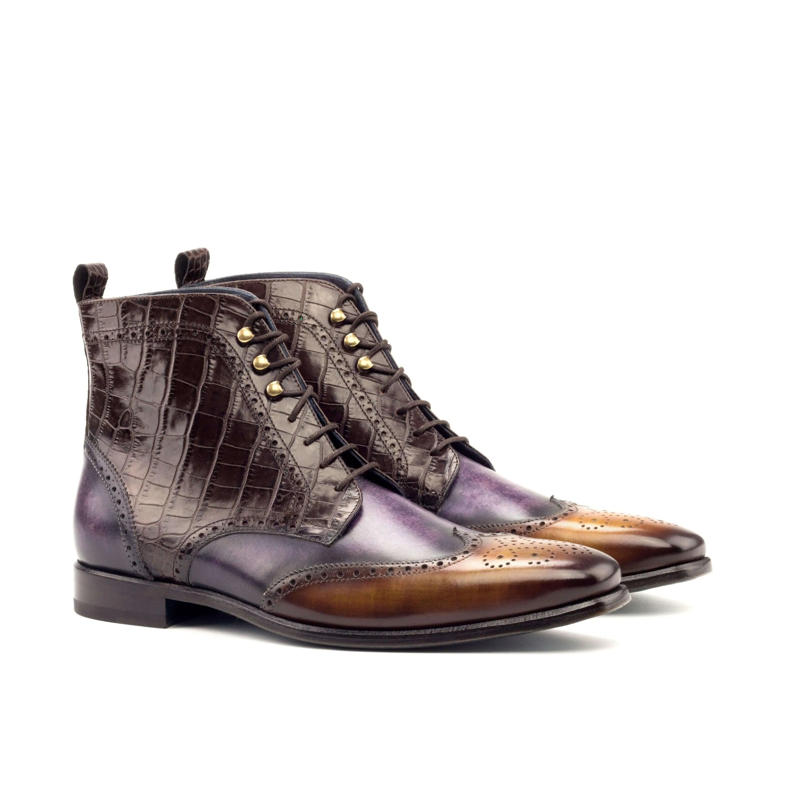 Arah Military Brogue Boots II leather wingtip military brogue boots