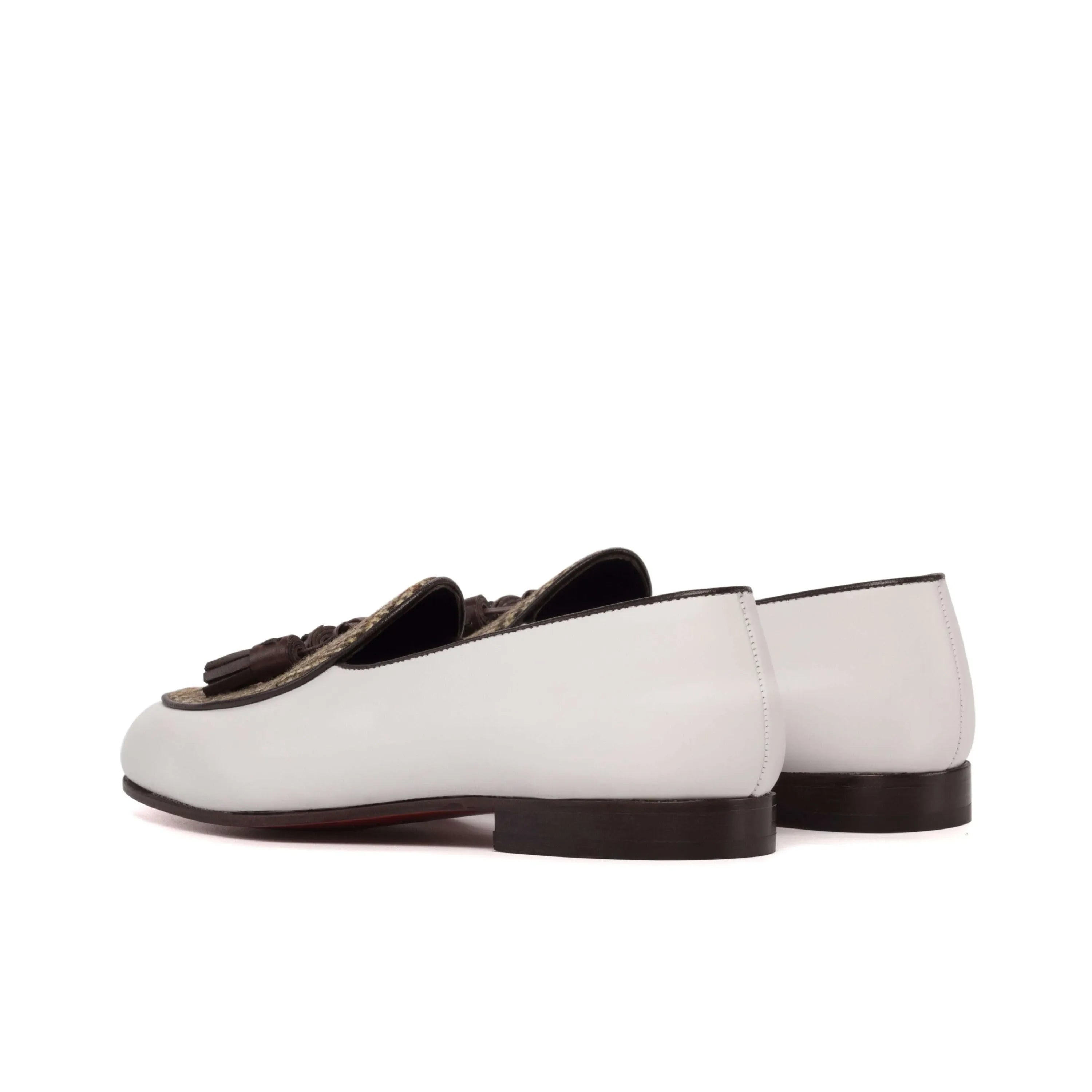 White leather tassel Aristo Belgian Slipper II loafers