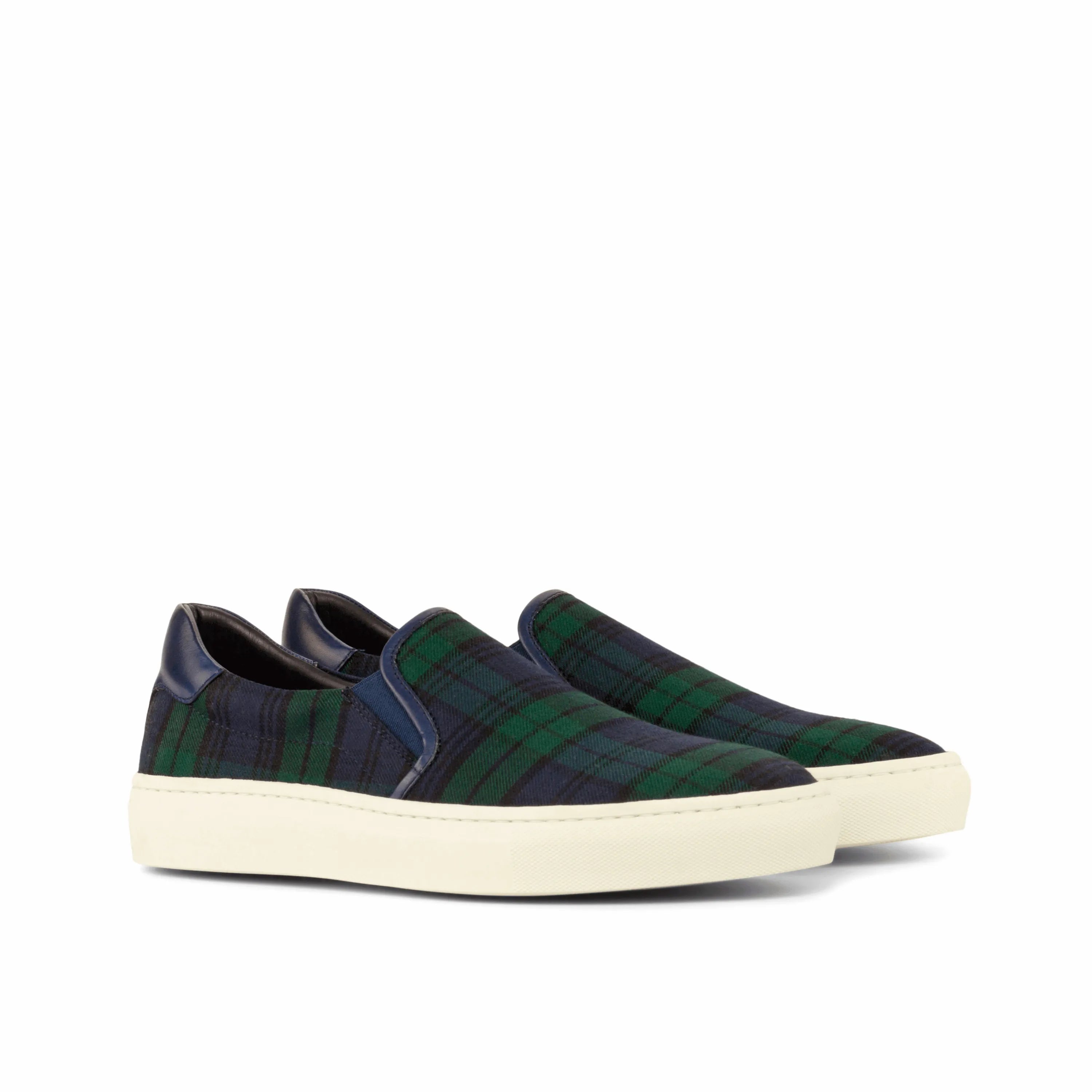 Askook slip-on sneaker II in plaid, luxury bespoke shoes for men