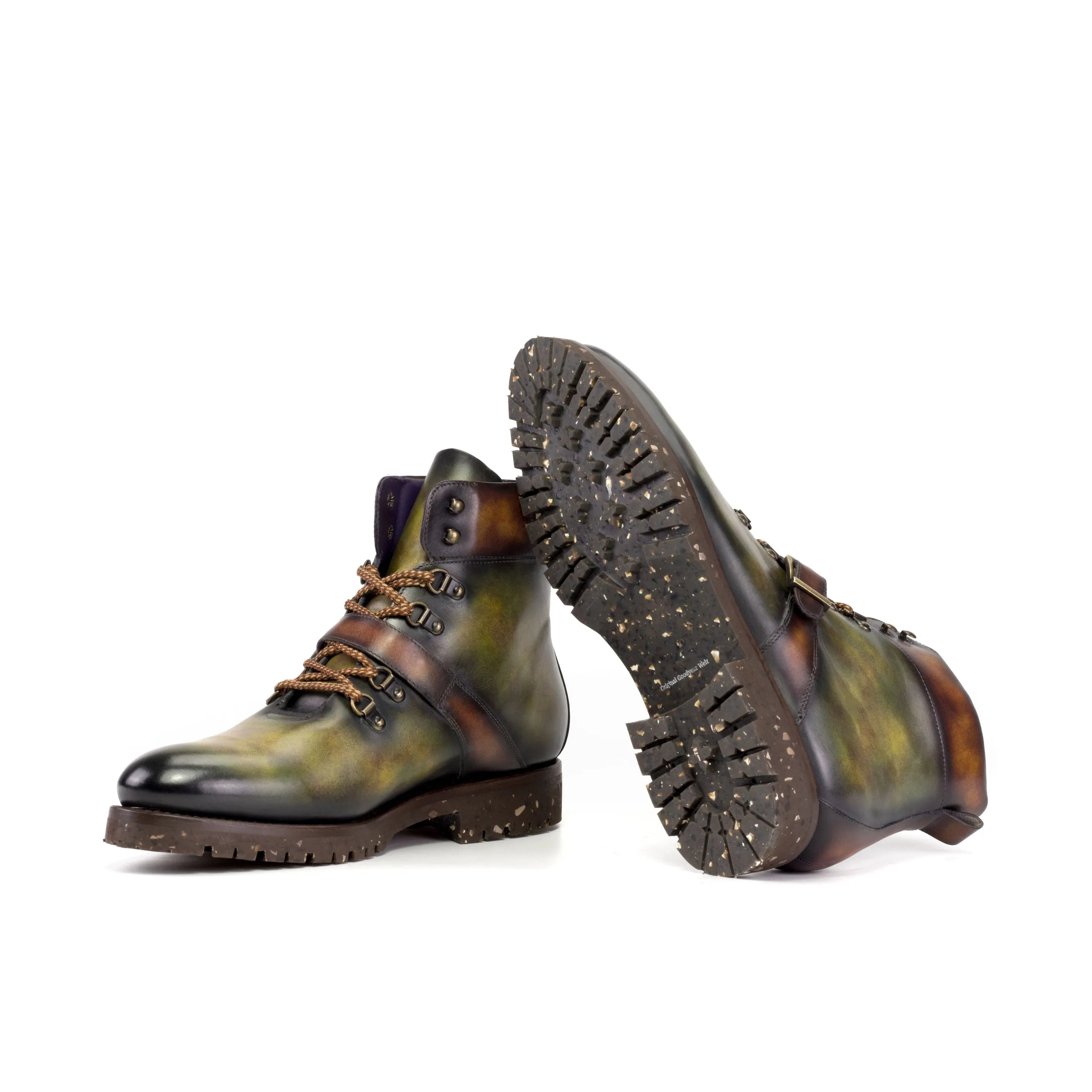Avalanch Patina hiking boots in brown leather rear view