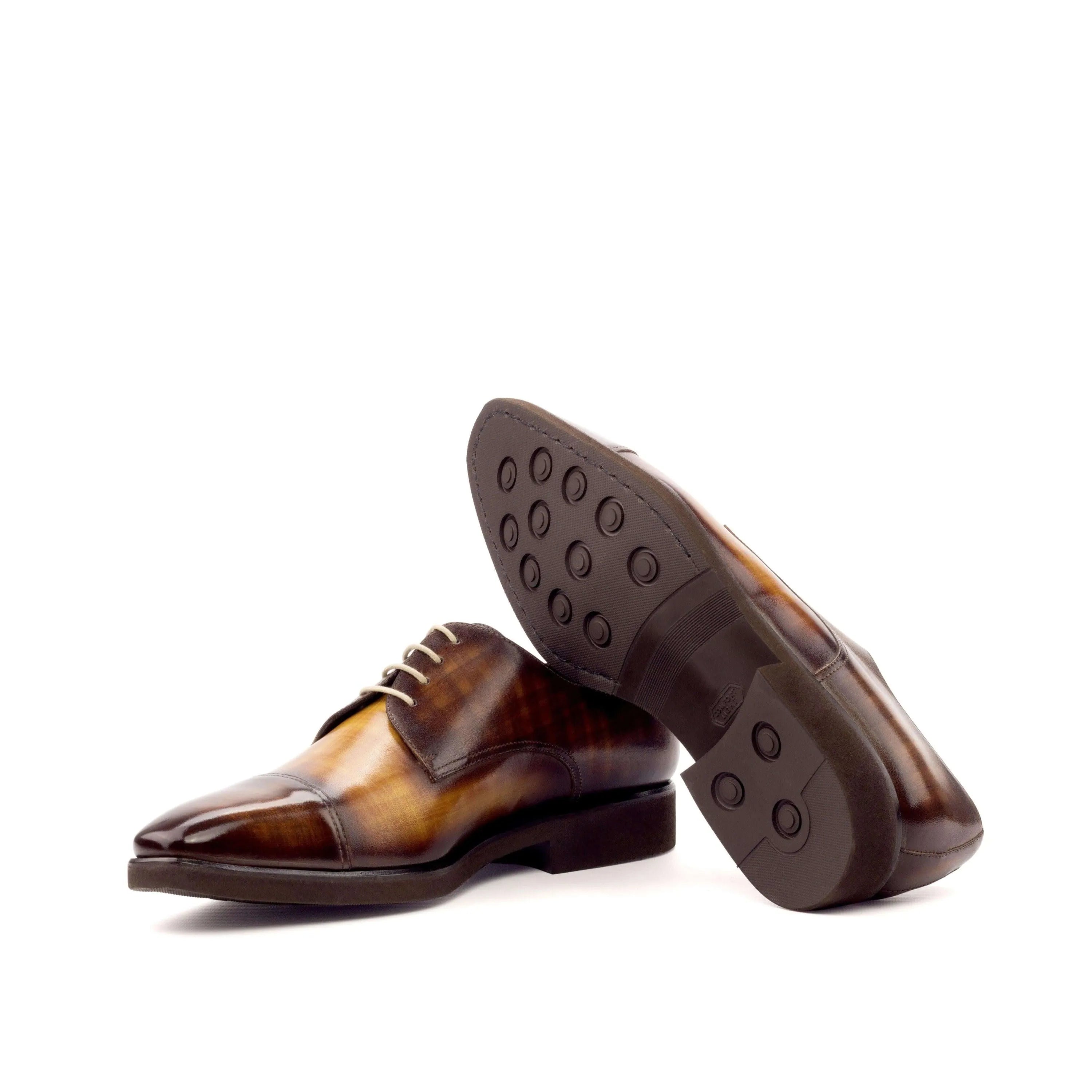 Belem Patina Derby II two-toned brown leather dress shoes