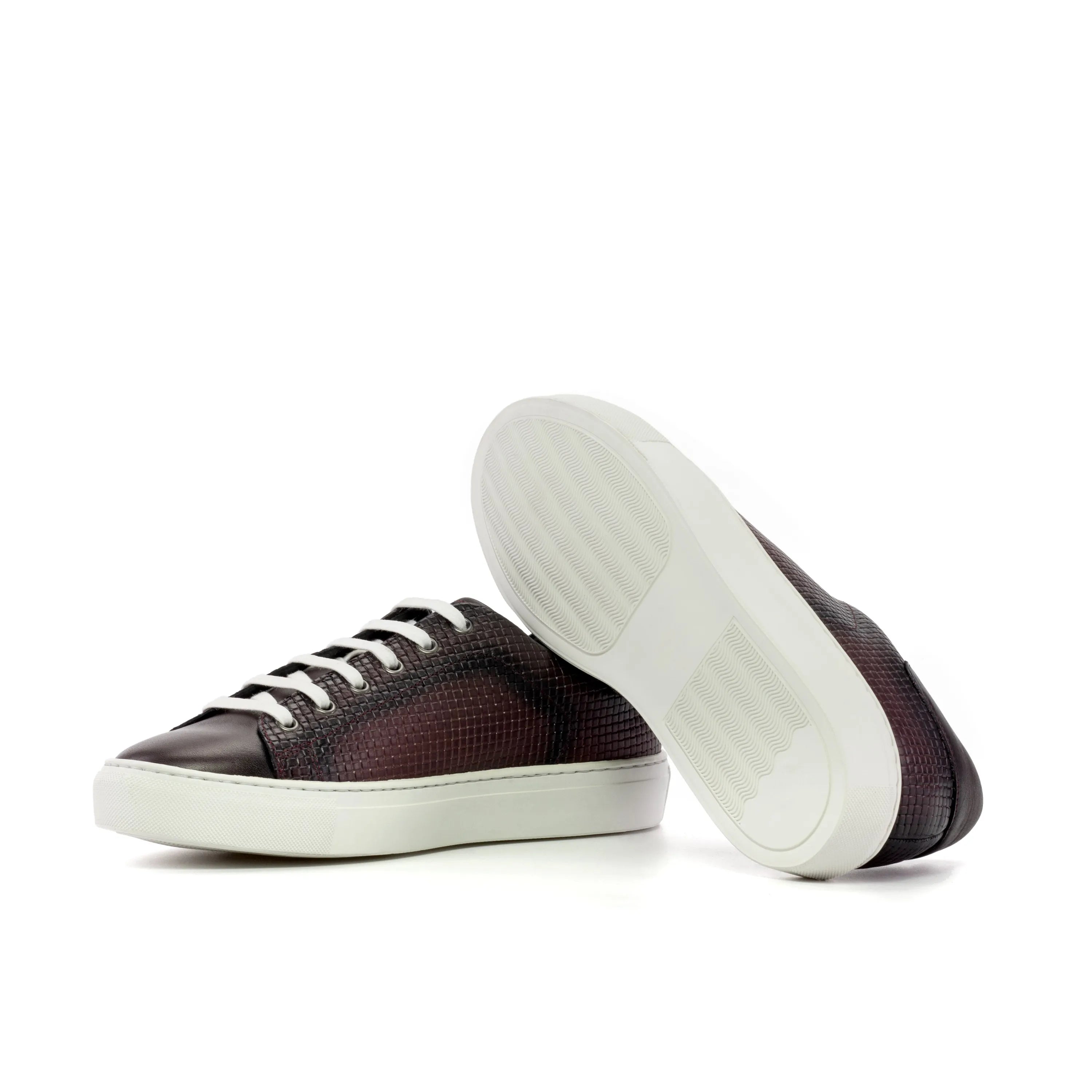 Pair of brown leather CapaOne trainer sneakers