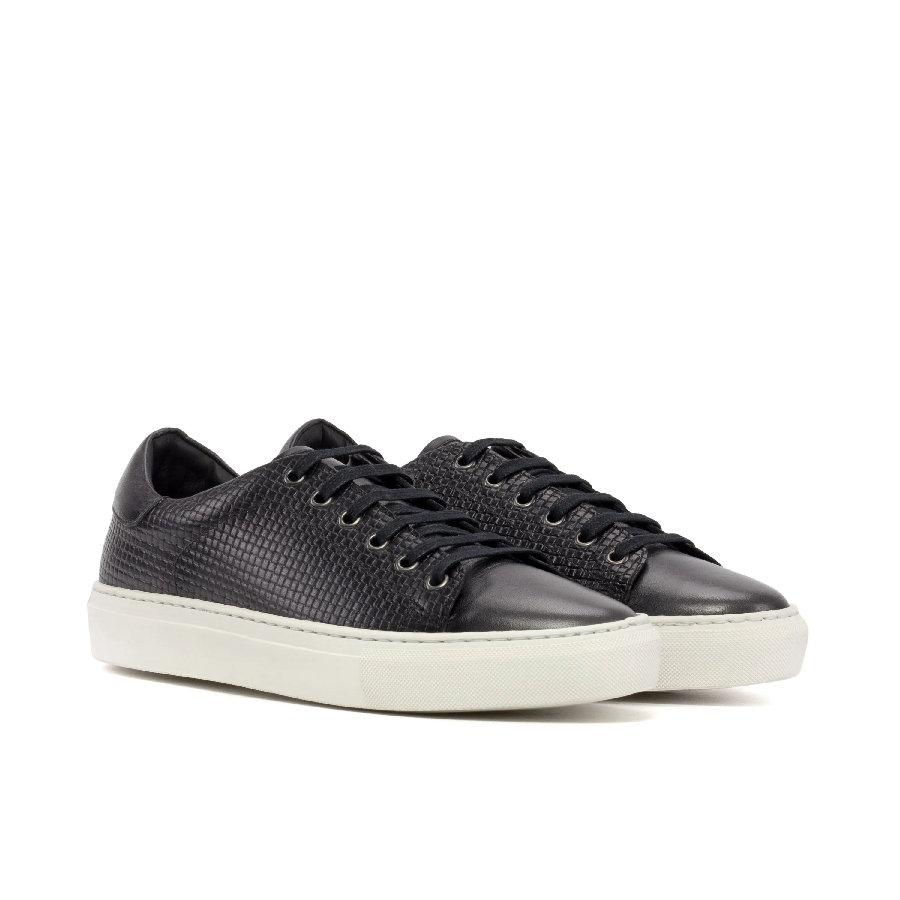 Black CapaTwo Trainer Sneaker with white soles