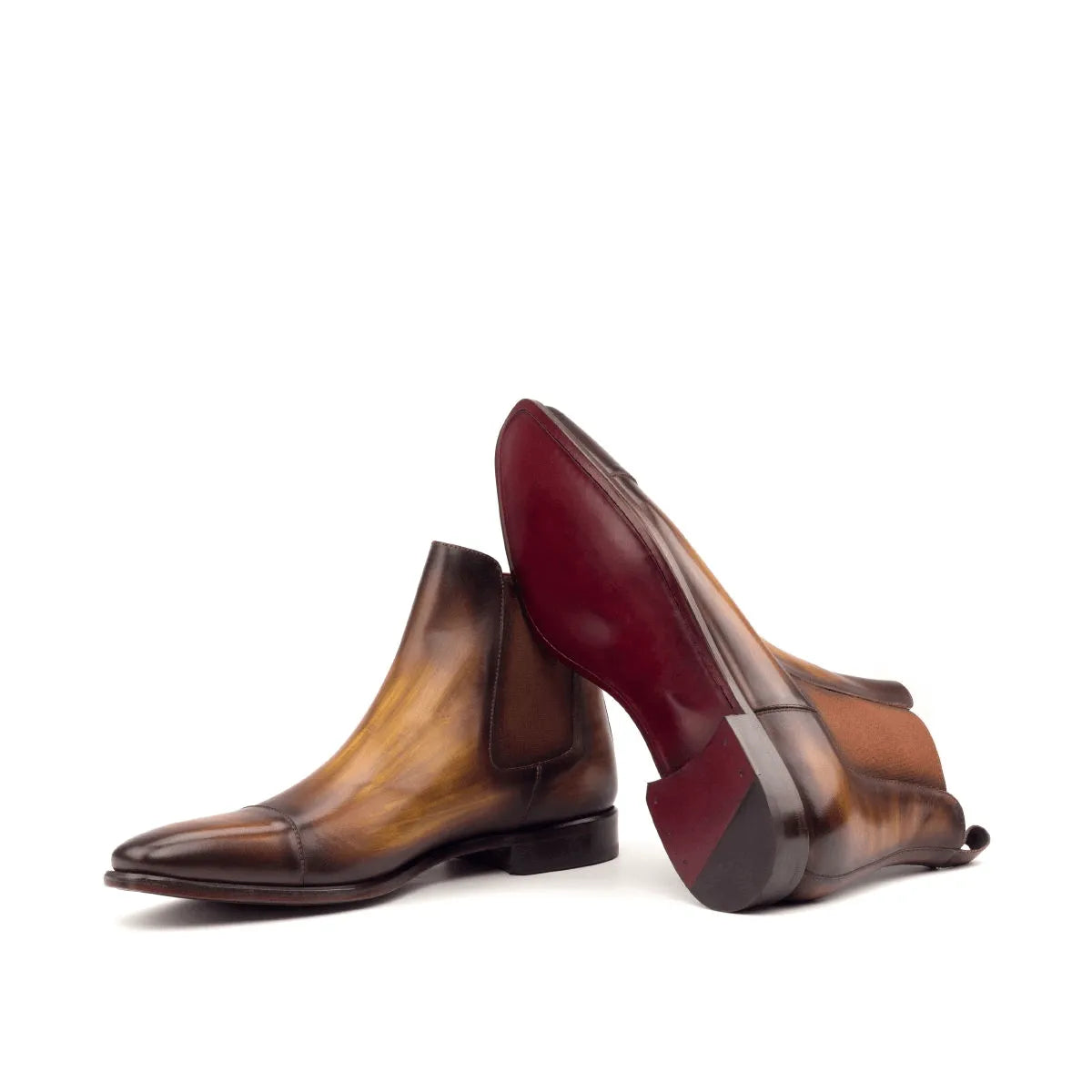 Caratacos Patina Chelsea boots in brown leather