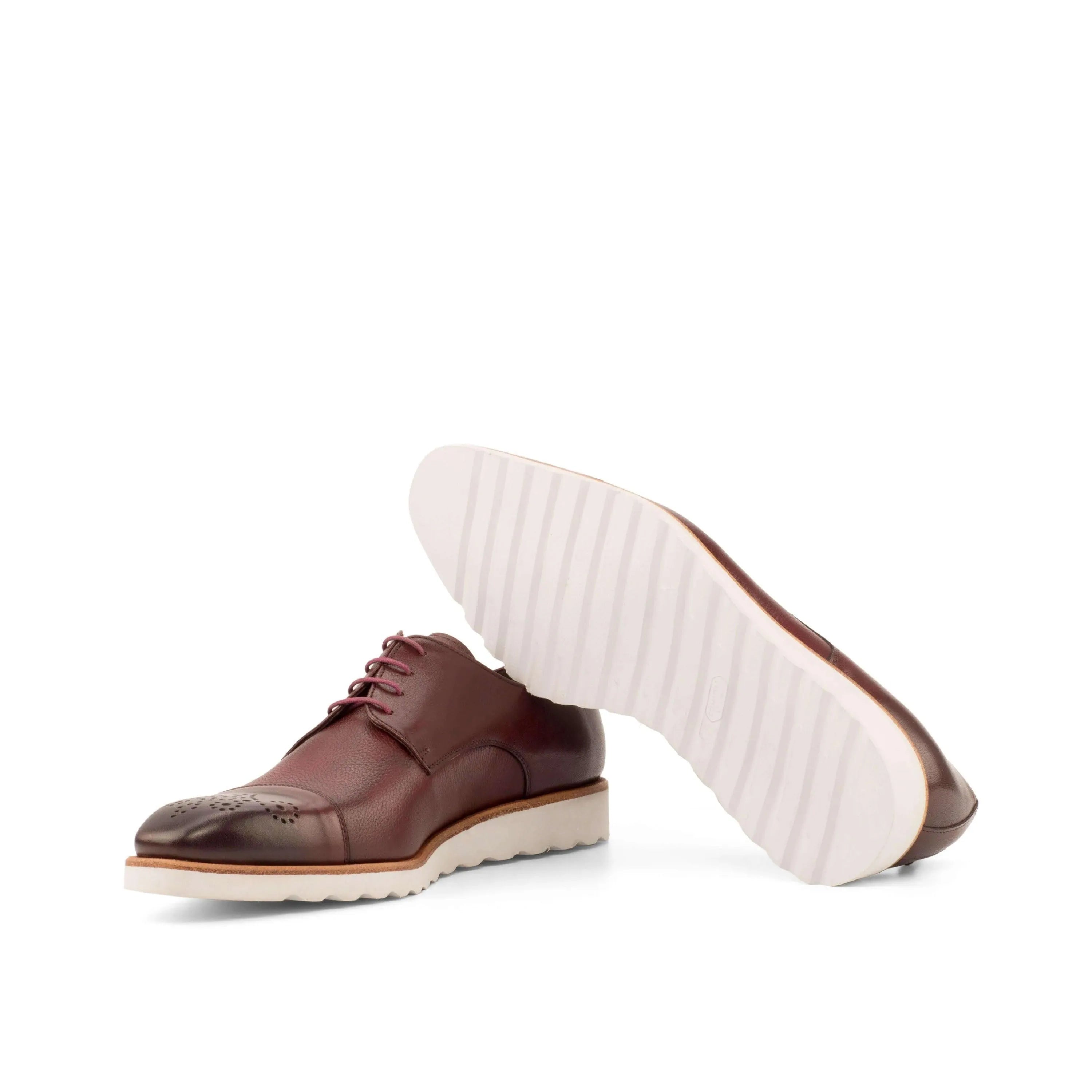 Burgundy leather Chaska Derby Shoes II back view