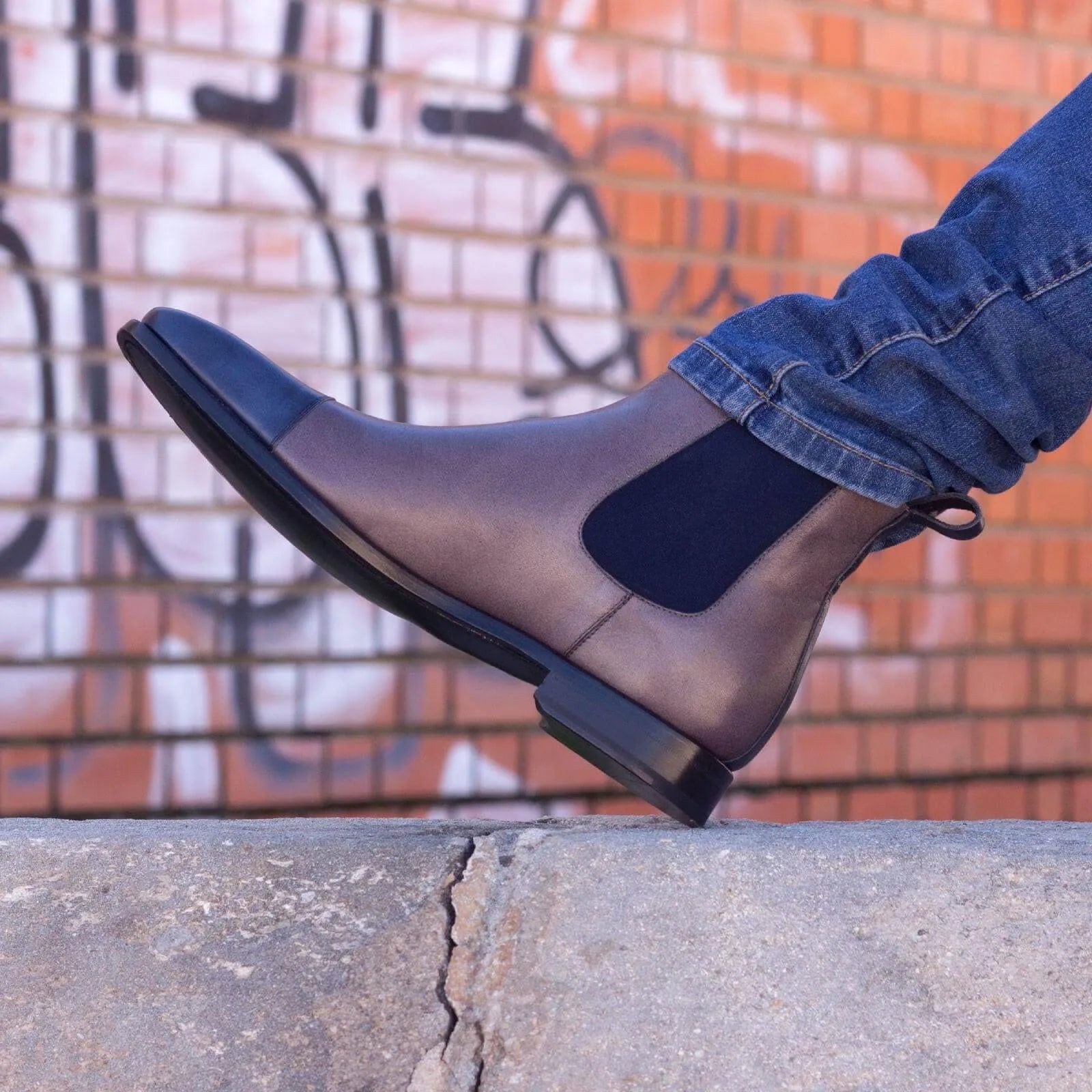 Back view of Chelo Chelsea Boot in black leather