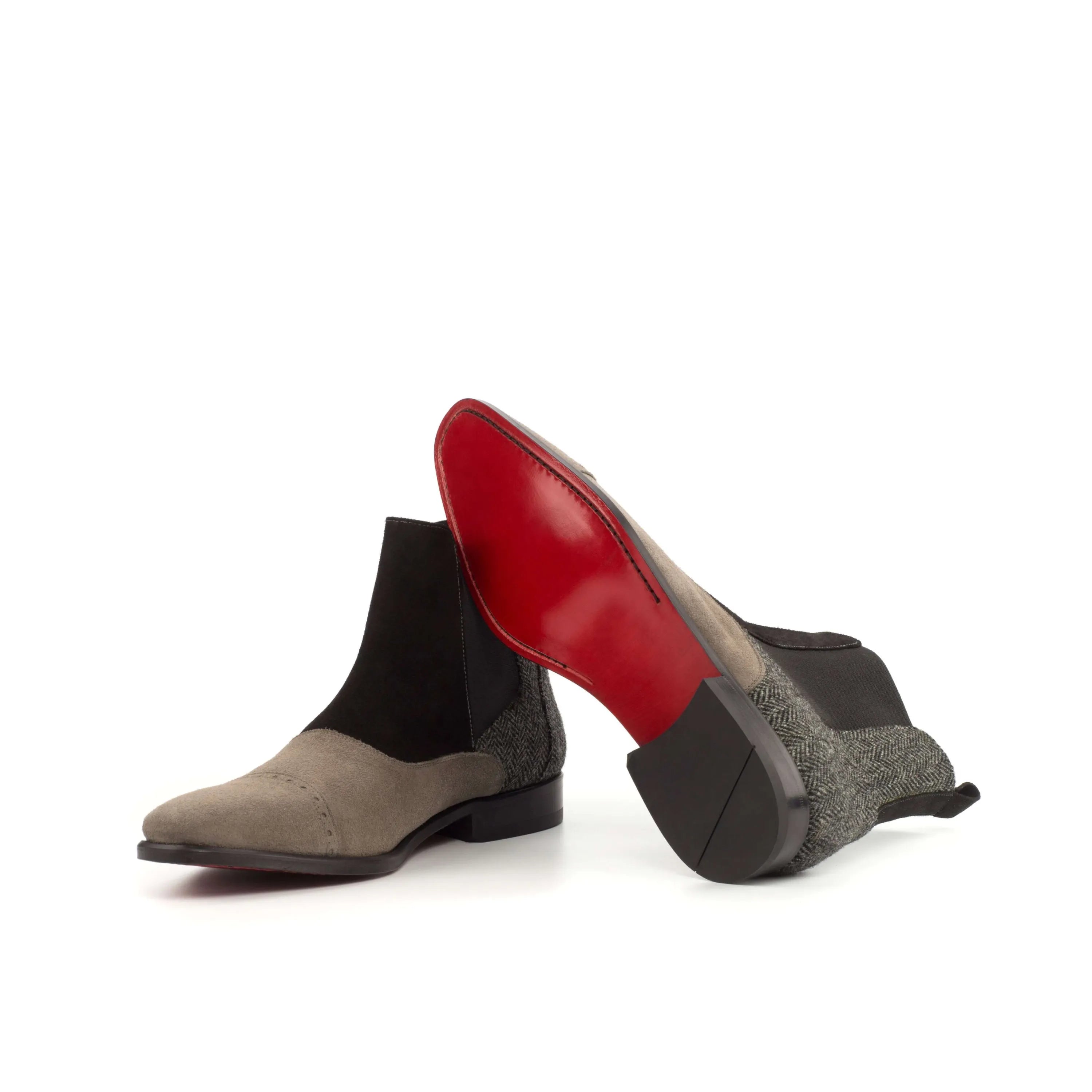 CM20 Chelsea boots with two-tone leather and red soles