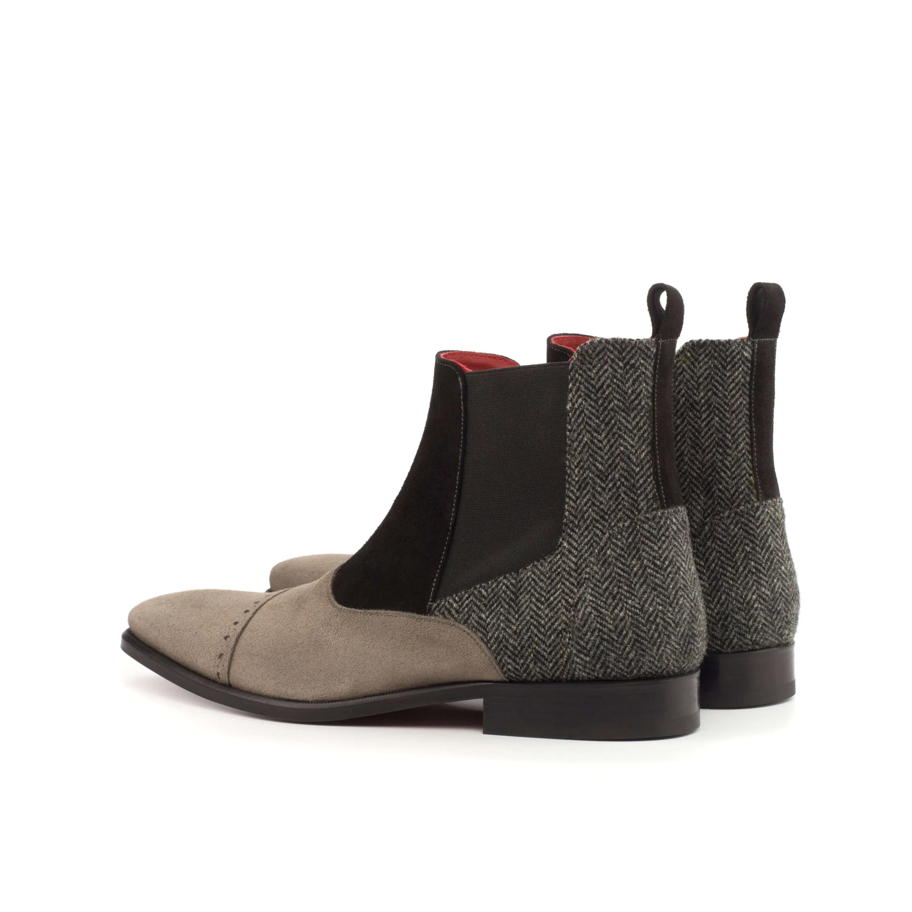 CM20 Chelsea boots in two-toned leather and tweed