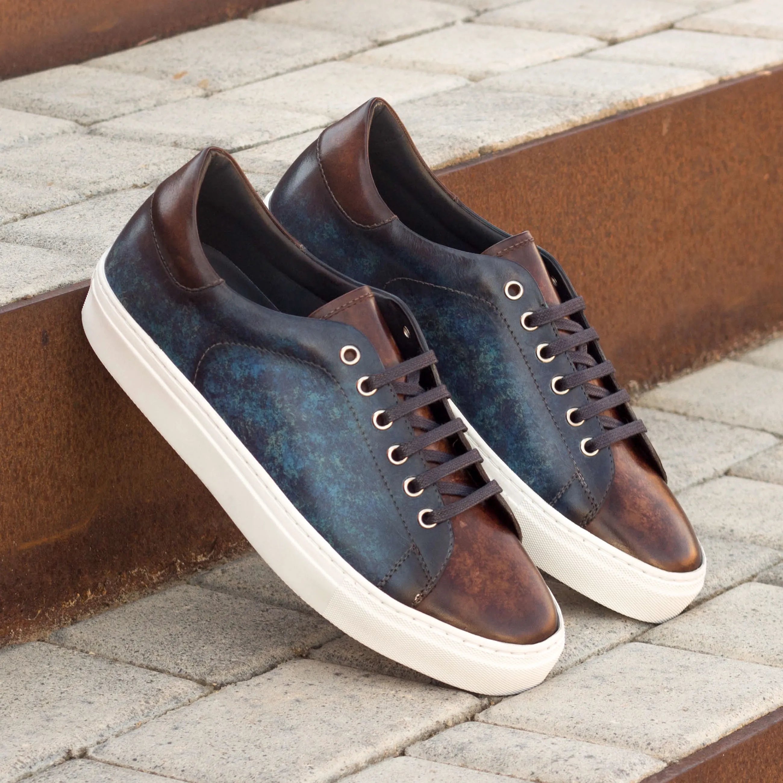 Cyprian trainer patina sneakers II with leather uppers and white soles