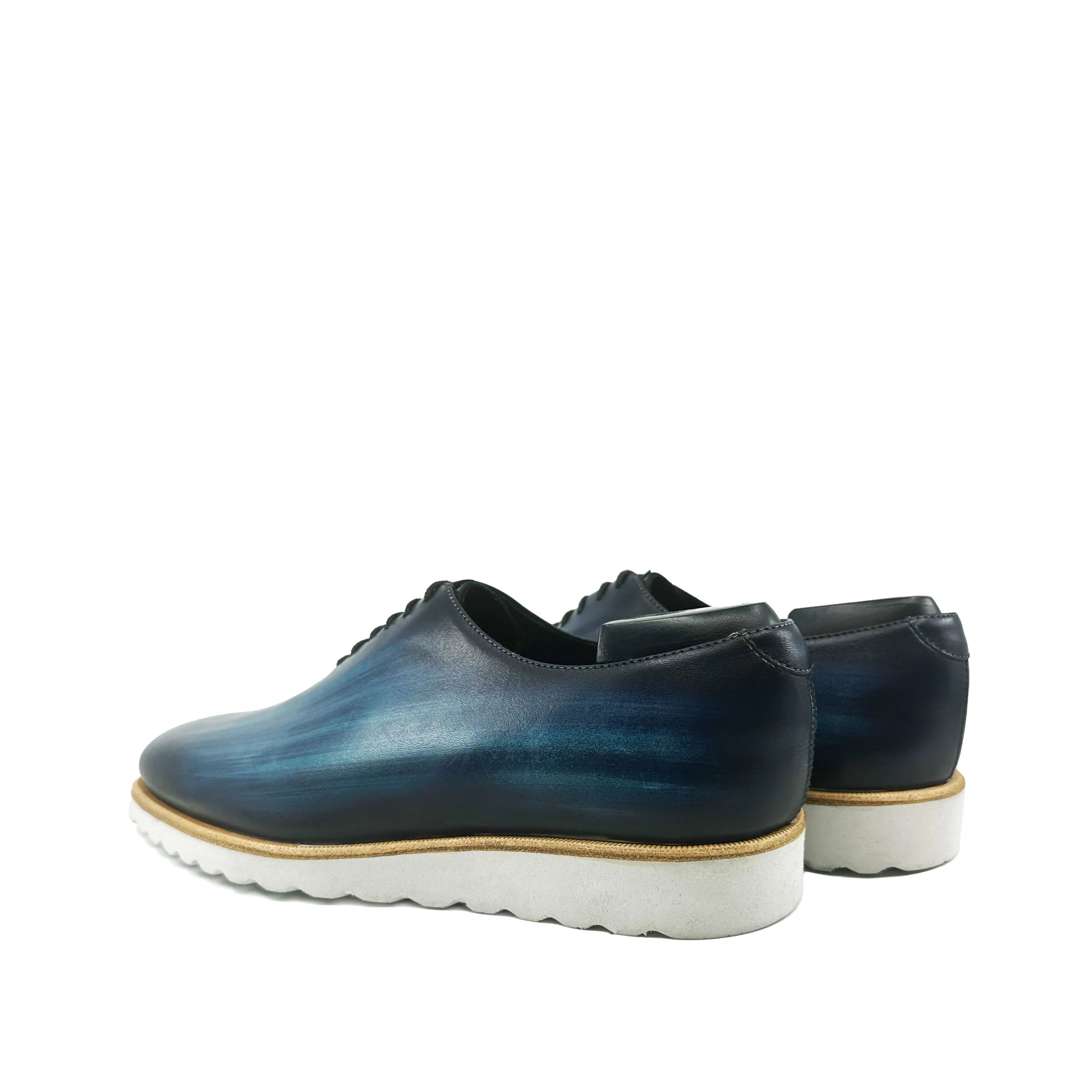 Danny Patina Wholecut blue leather dress shoes