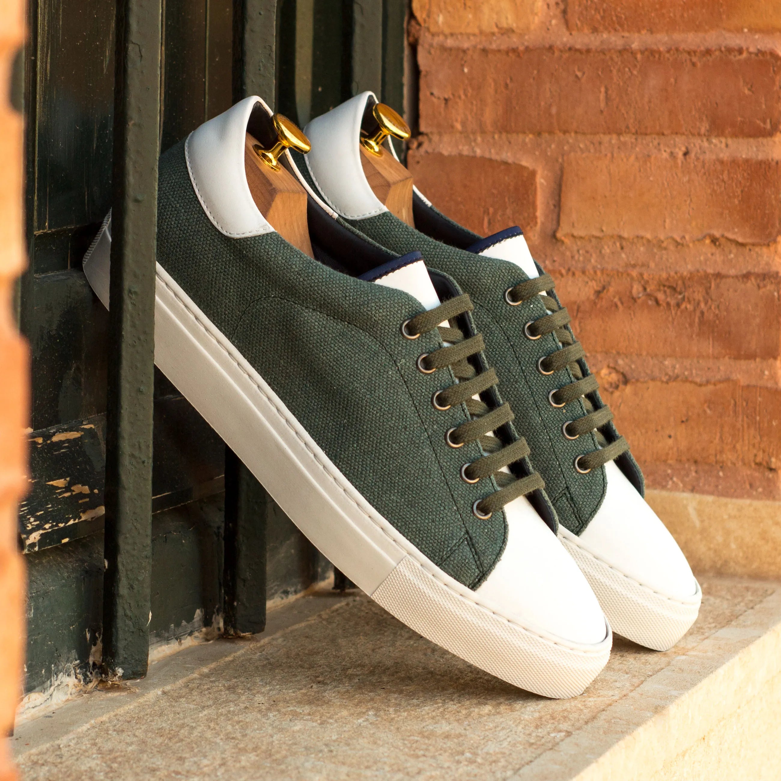 Green Davit Trainer Sneaker II cupsole trainer in canvas