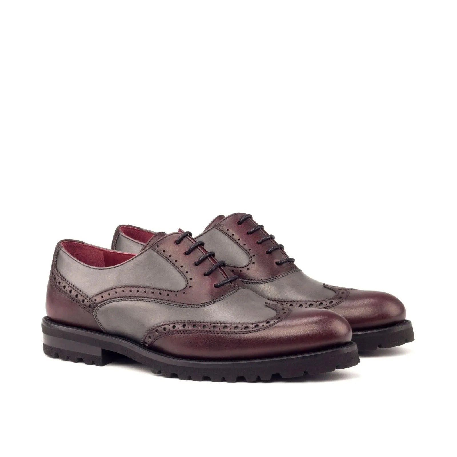 Delila Ladies painted calf two-tone brogue shoes back view