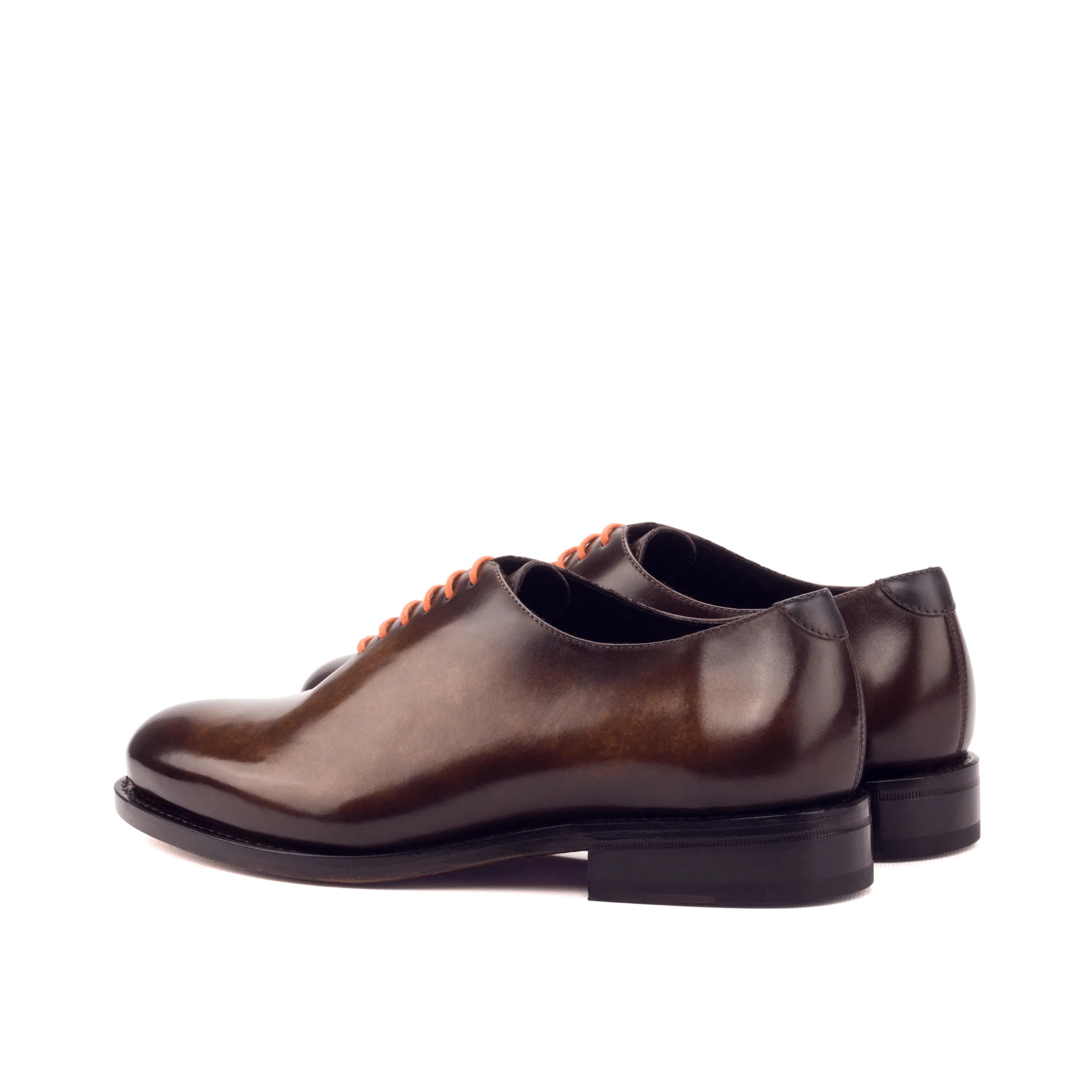 Dillinger whole cut patina brown leather dress shoes for men