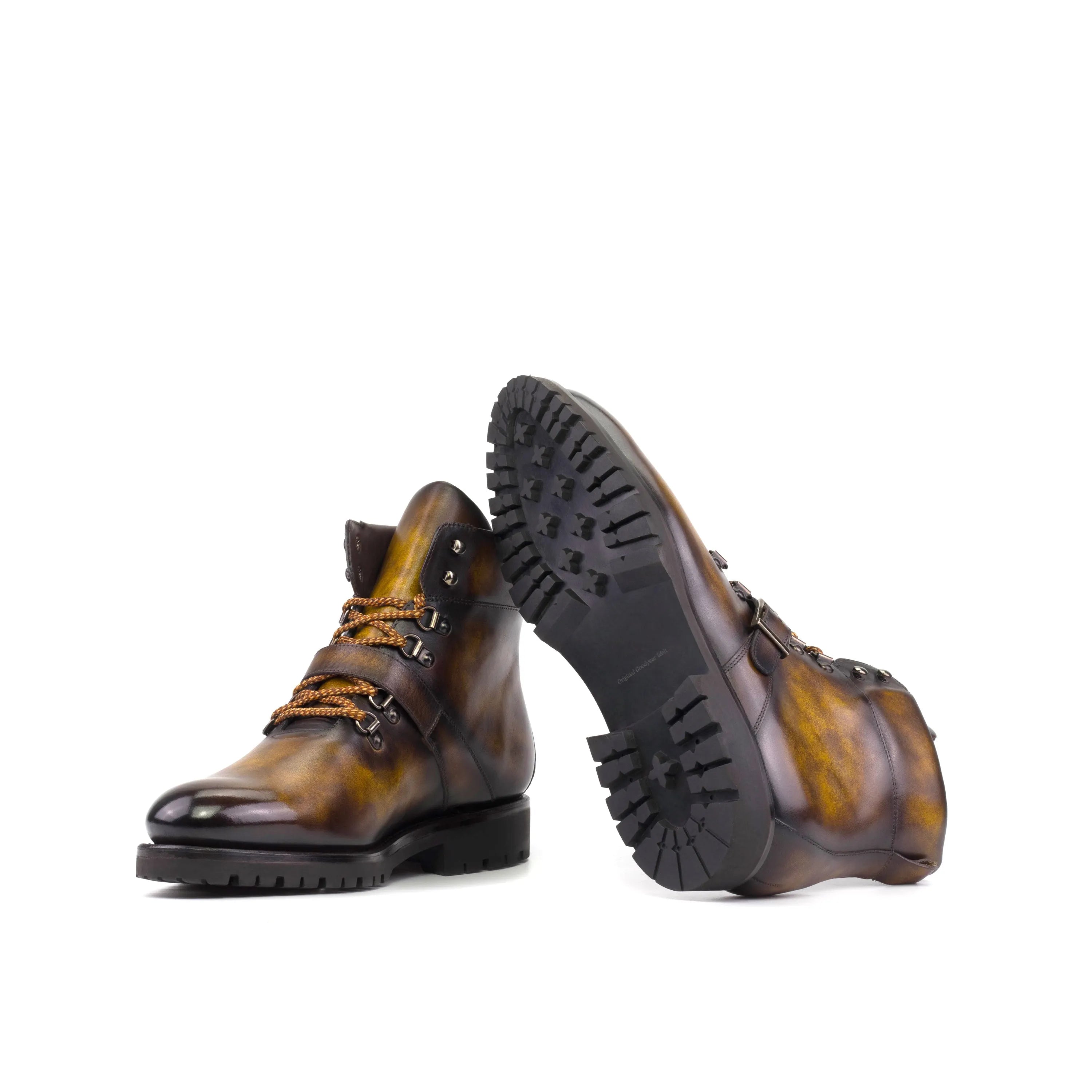 Duke Patina Hiking Boots in brown leather