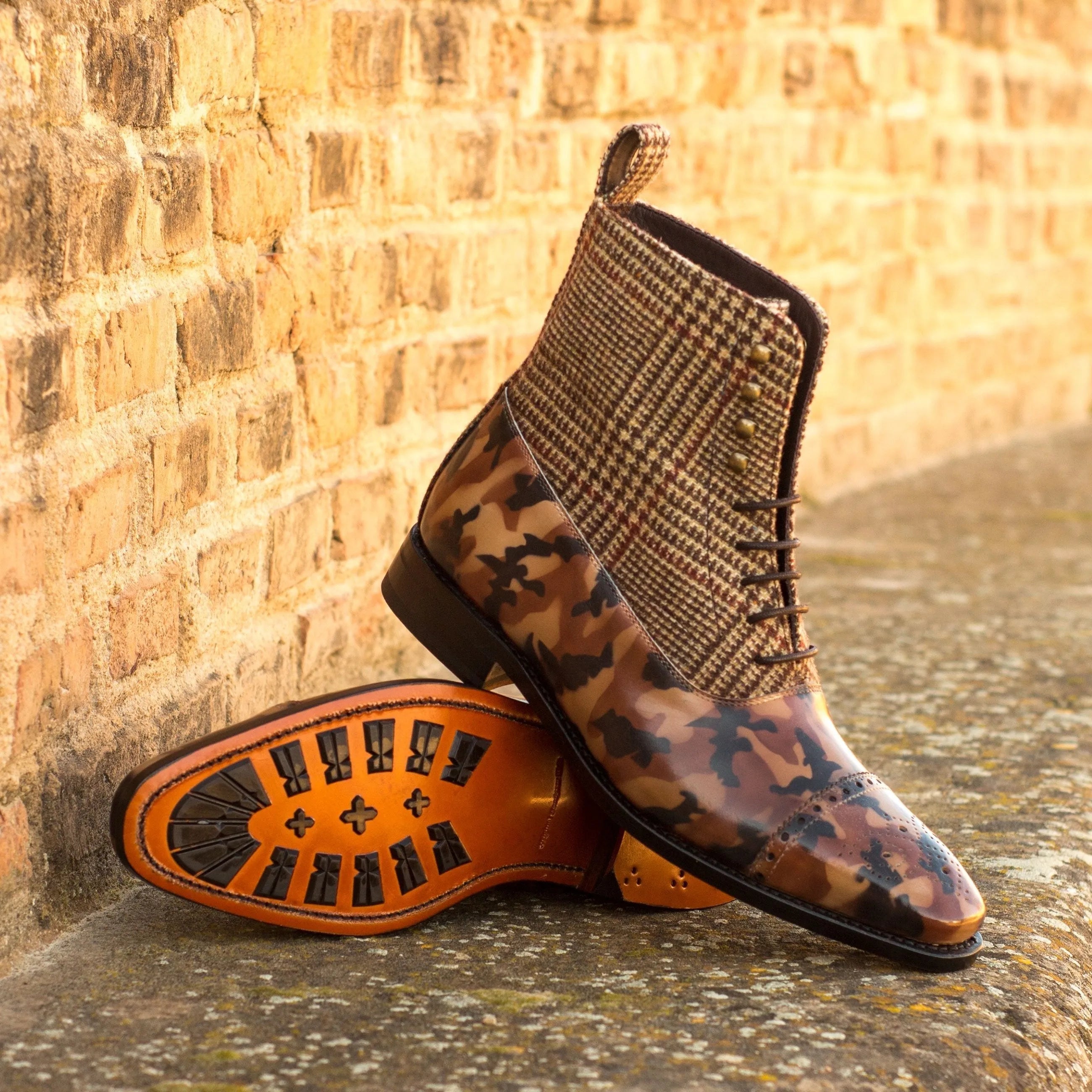 Enapay Balmoral Patina Boots mens patterned leather boot