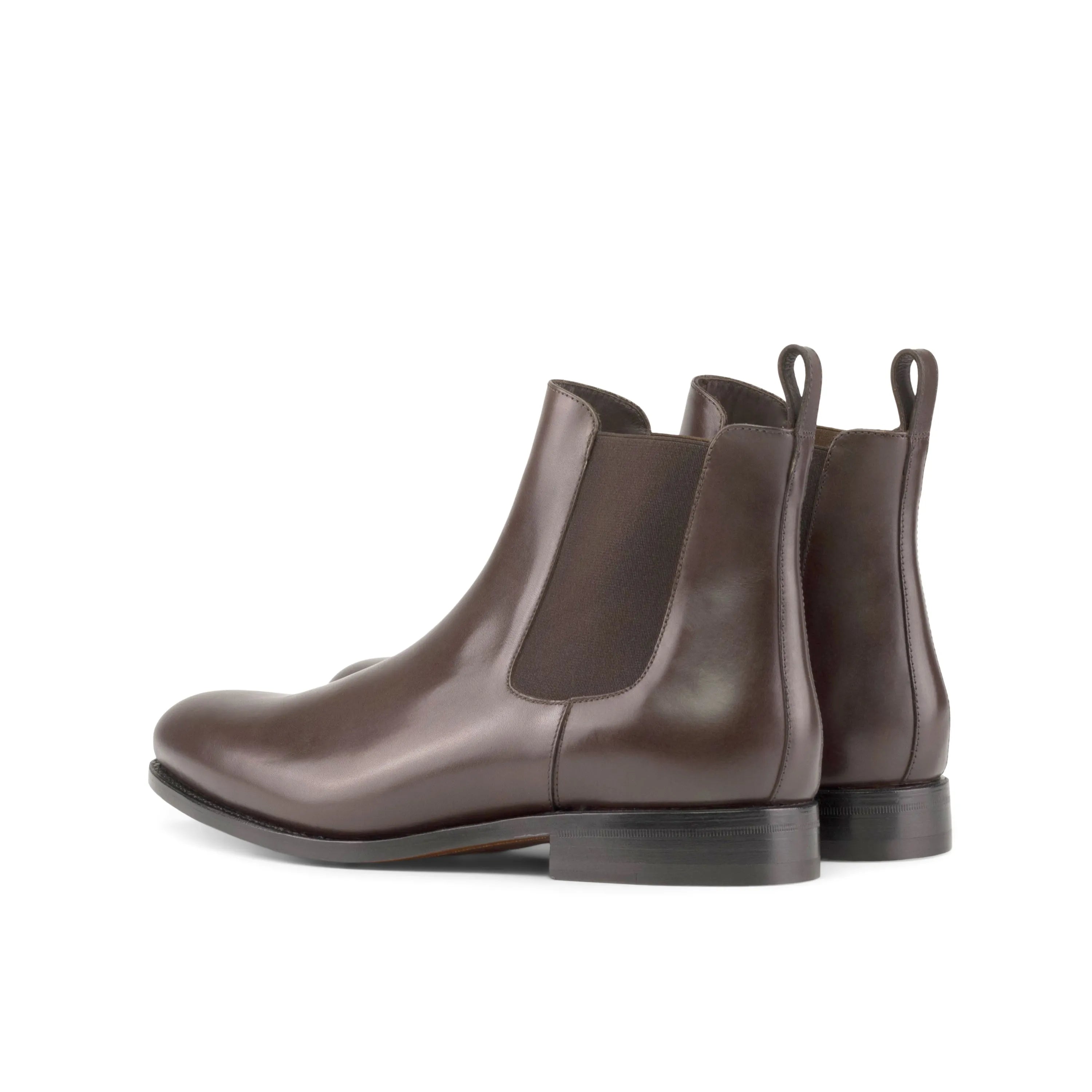 Ettore Chelsea Boots in brown leather, back view, ships in 2-3 business days