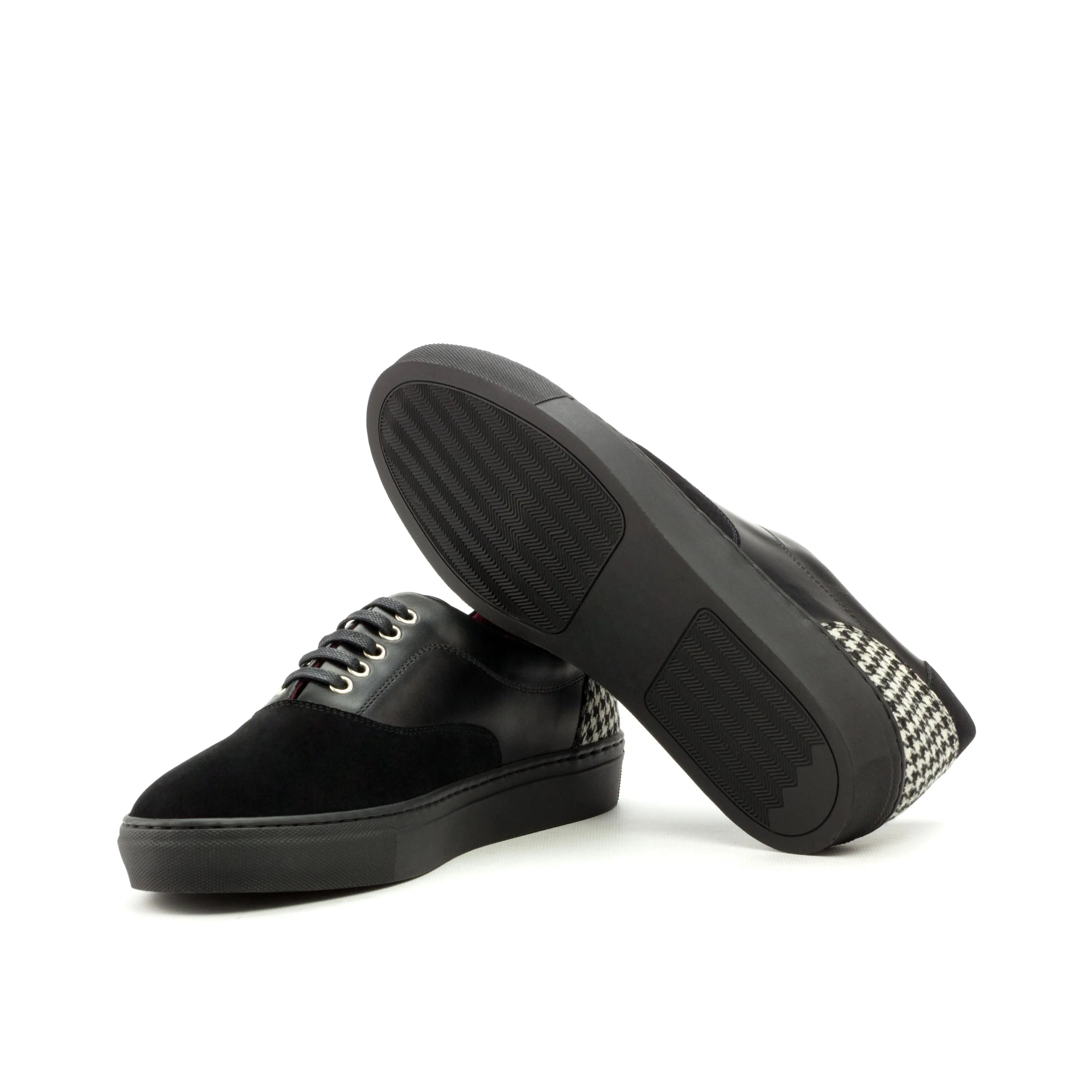 Black Euphemia Top Sider Sneaker in leather and suede
