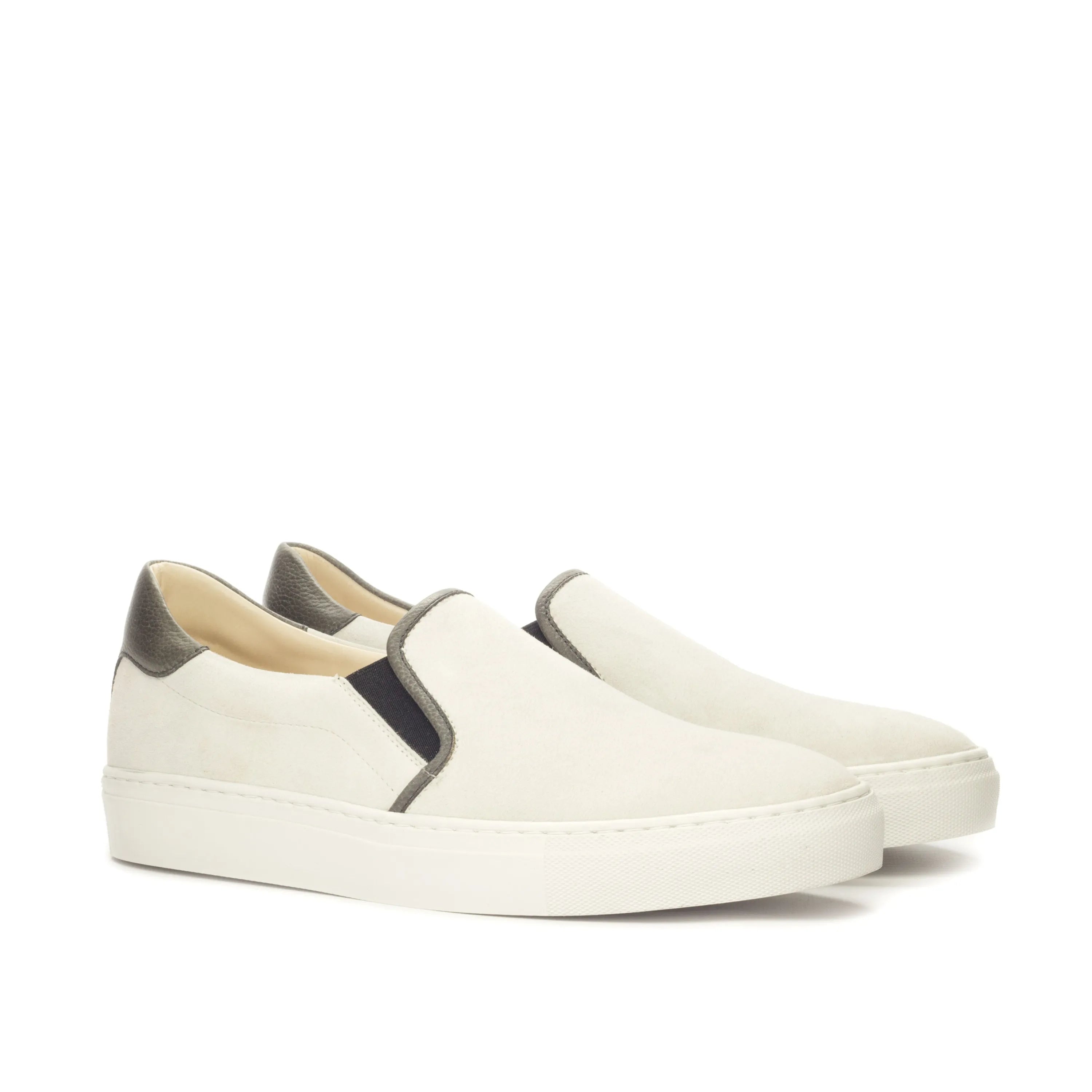 Pair of white Fernan slip trainer sneakers for men