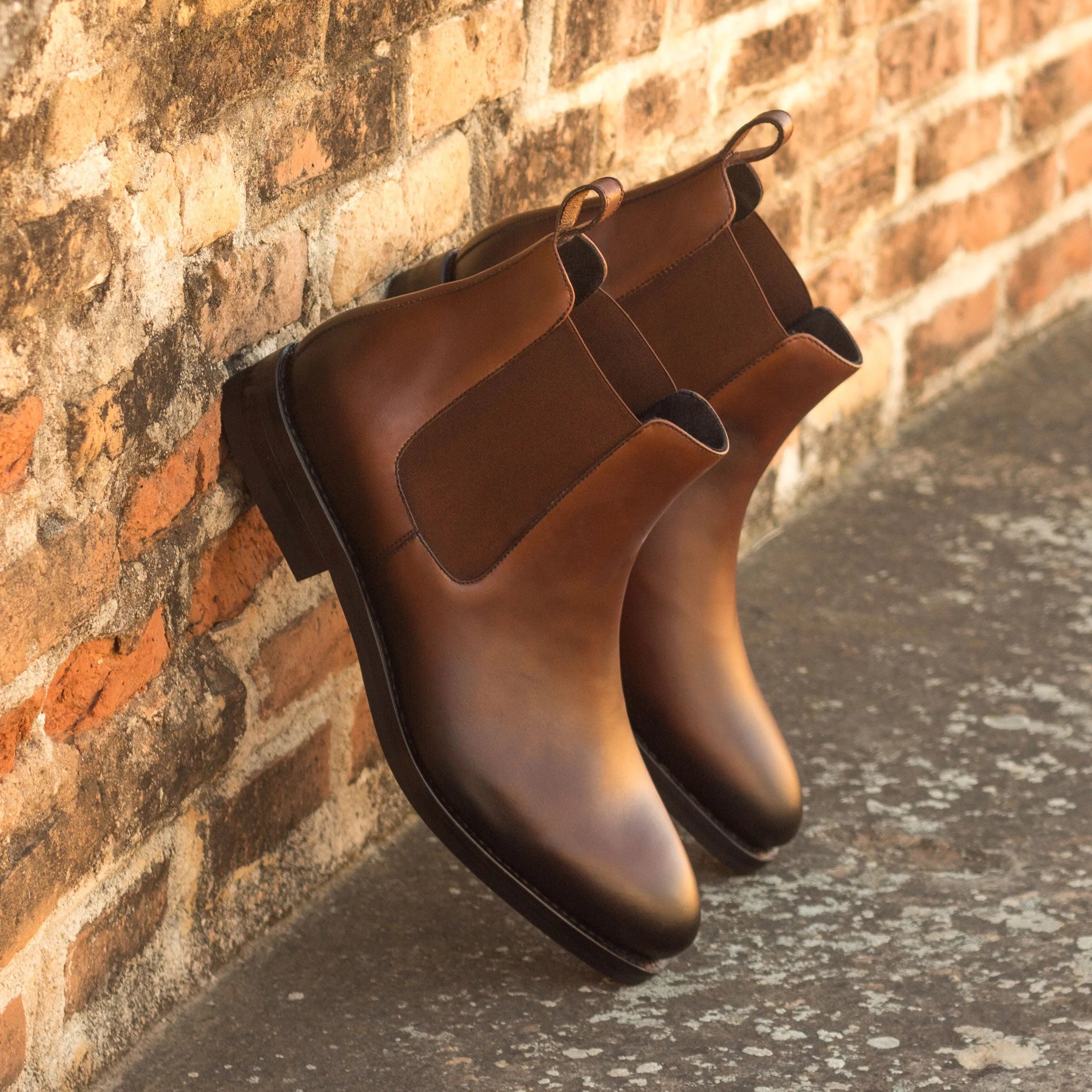 Pair of brown leather Gall Chelsea boots