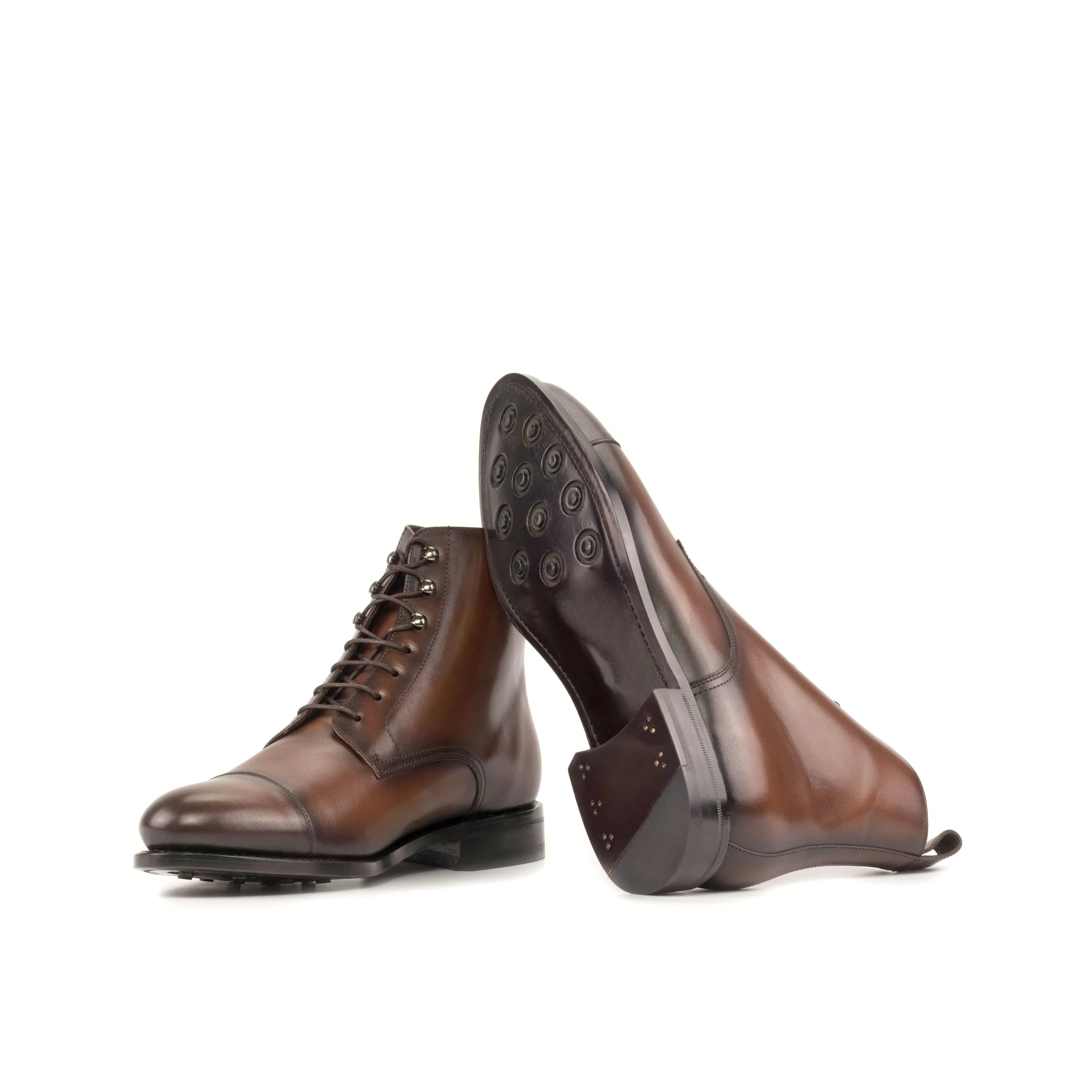 Garza Jumper Boots brown leather lace-up back view