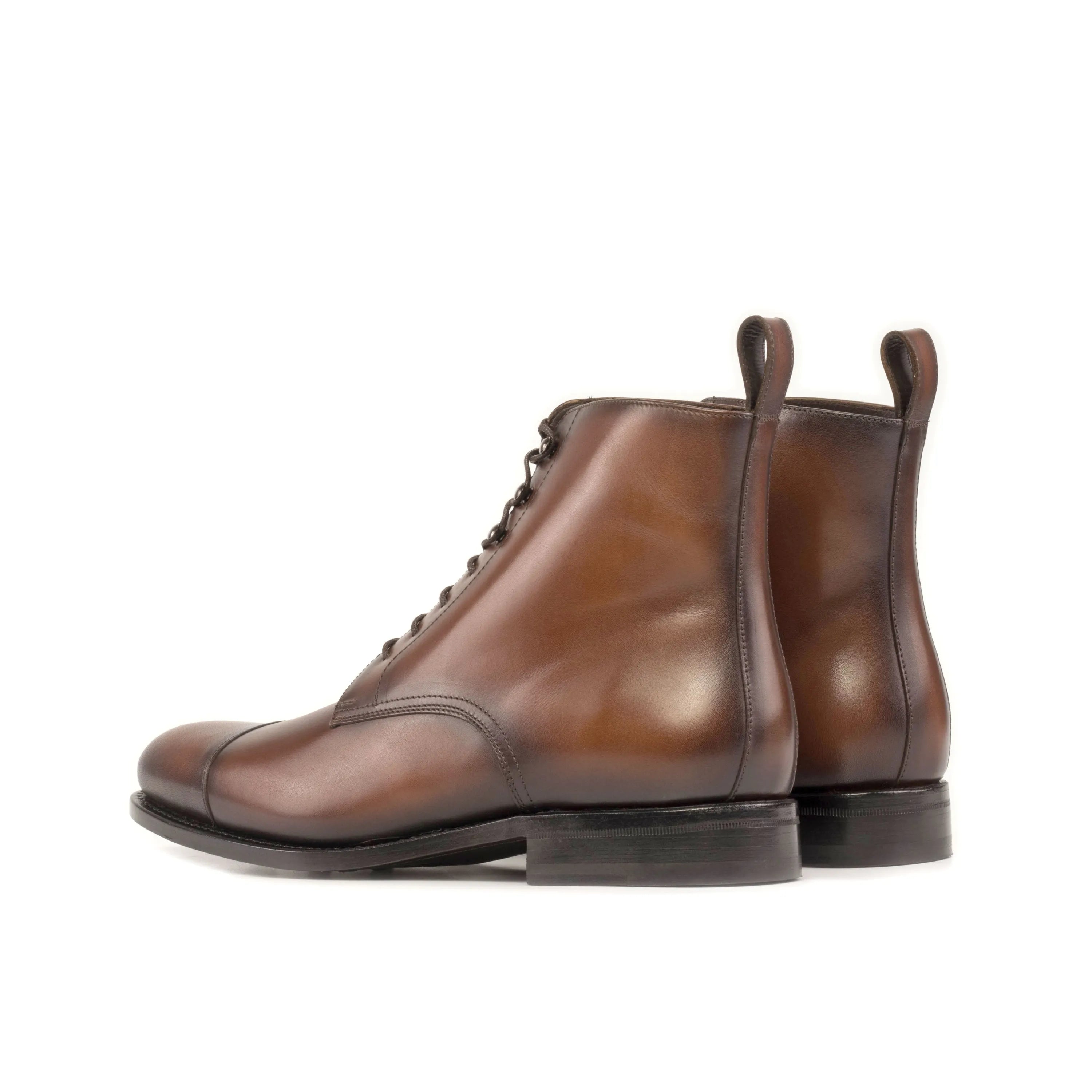 Garza Jumper Boots brown leather lace-up back view ships fast lane business days