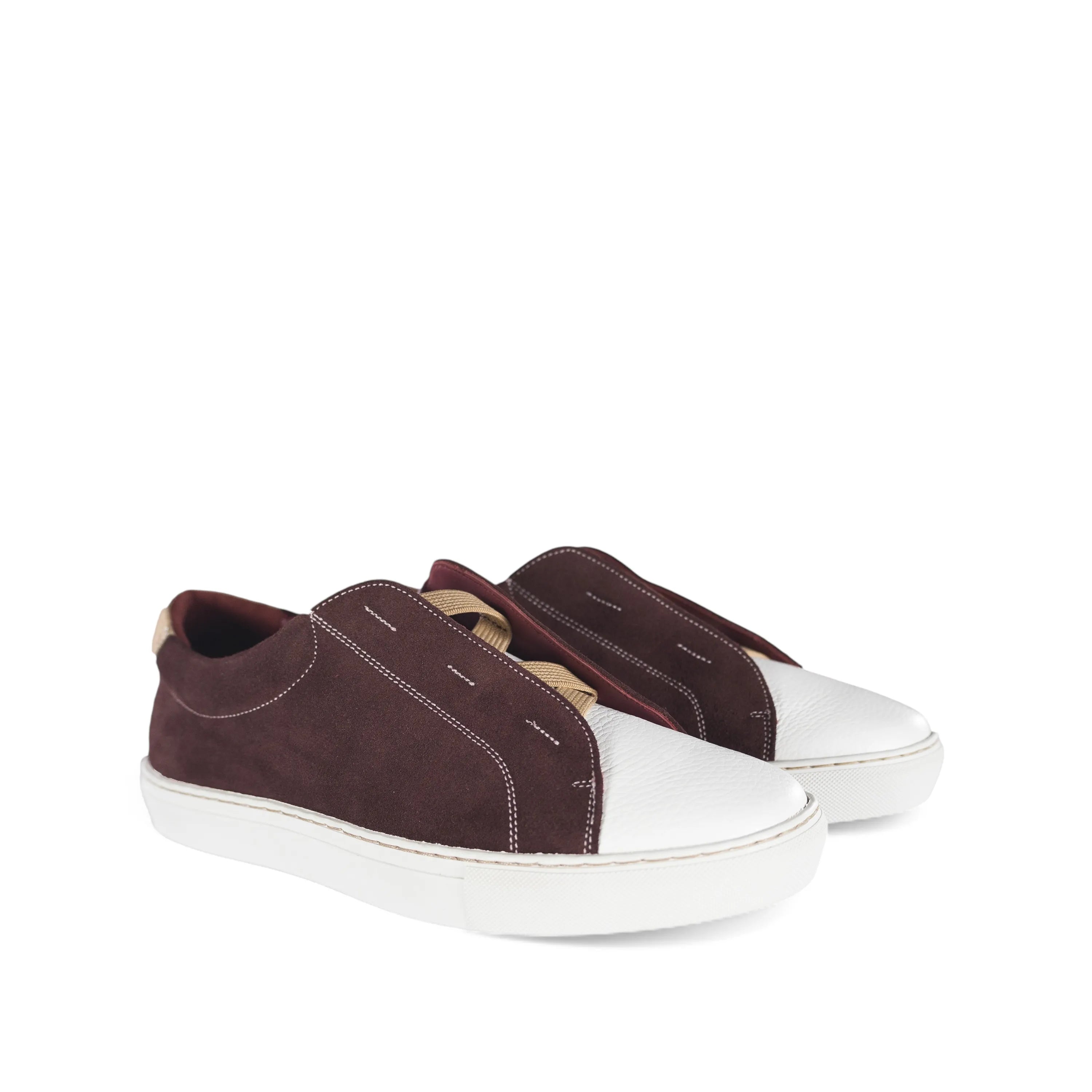 Burgundy and white Gavin laceless sneaker II