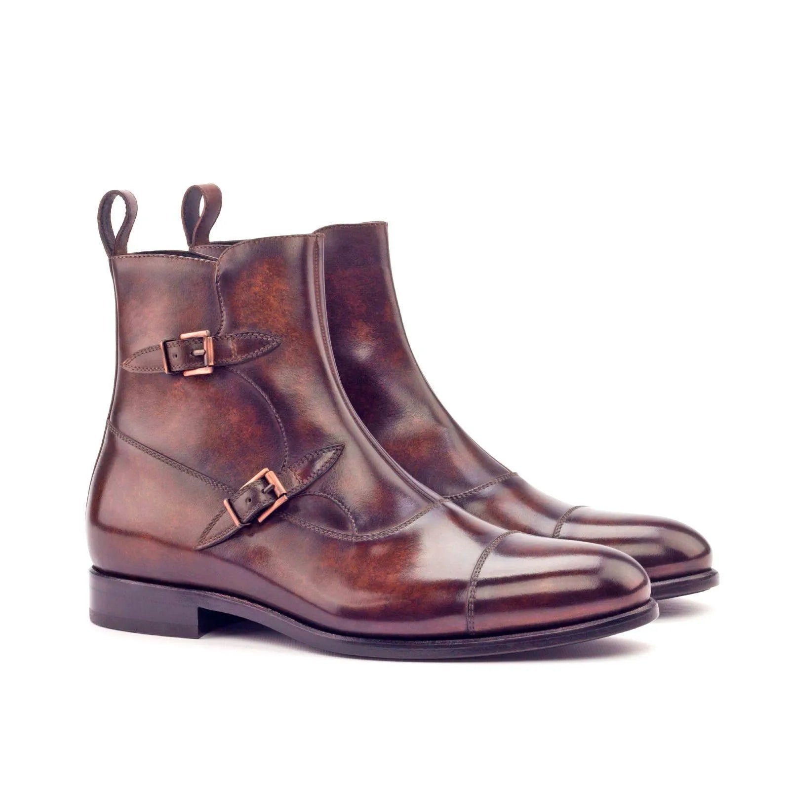 Brown leather monk strap Gem Octavian Patina Boots