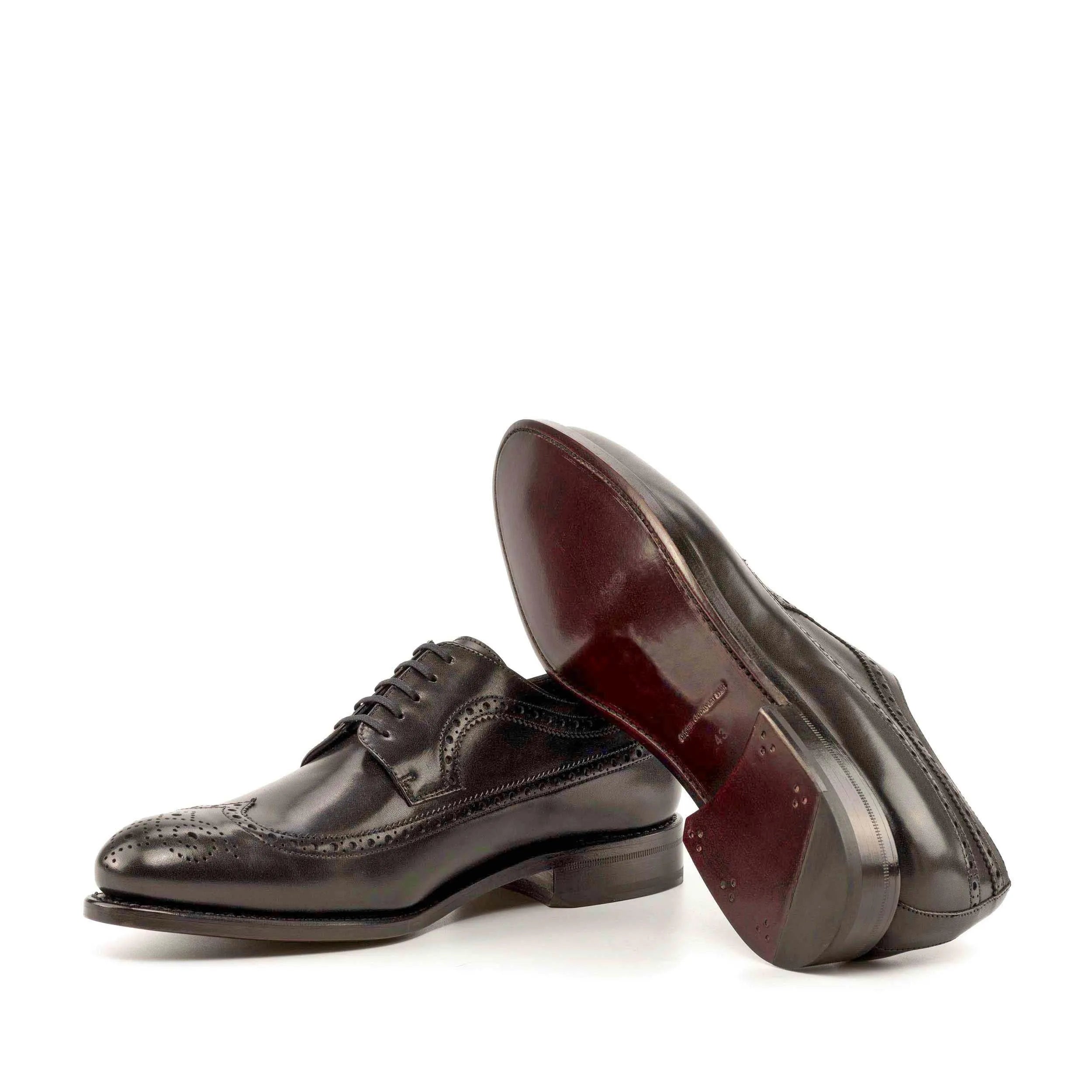 Pair of brown leather General Longwing Blucher shoes
