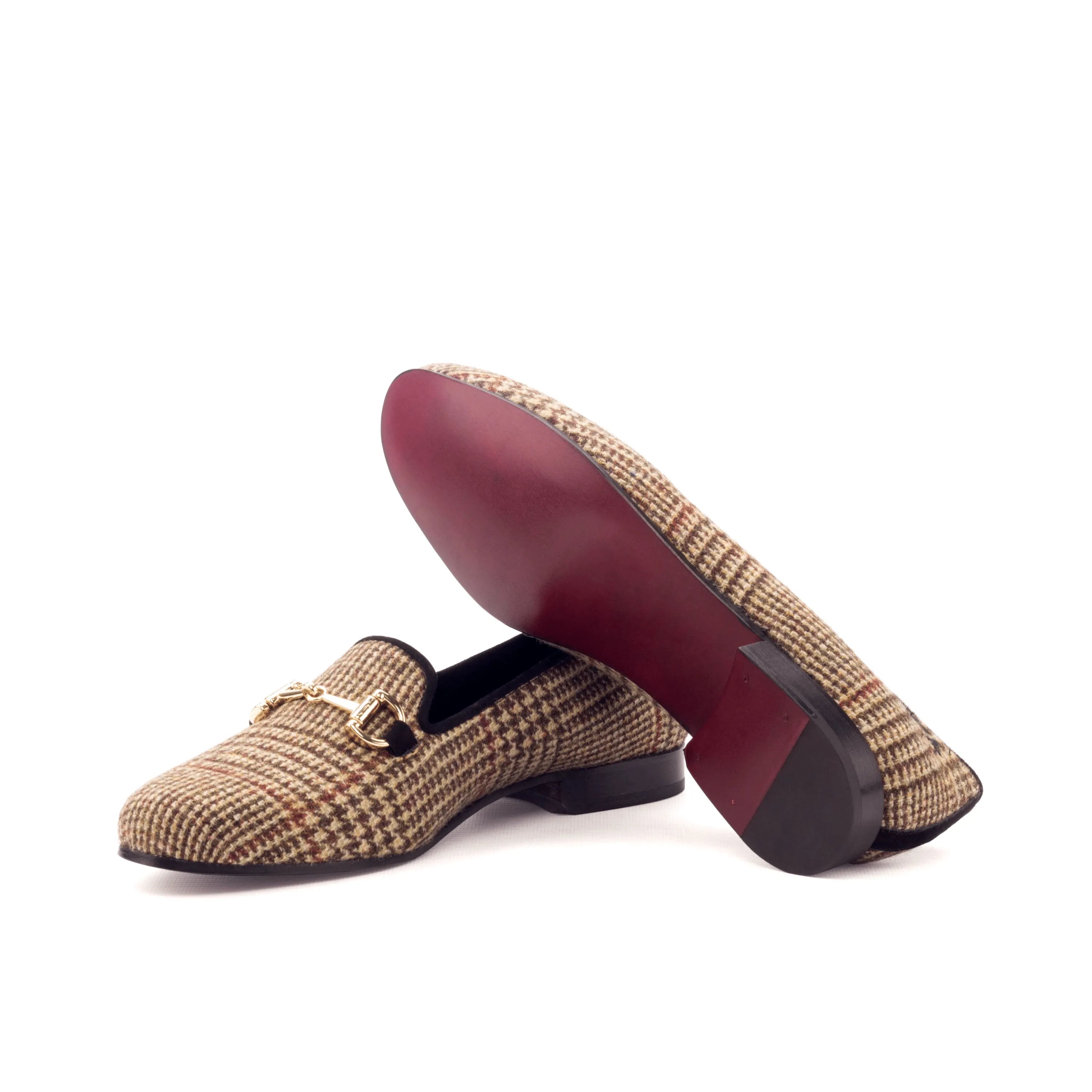 Georgia Rose ladies rose ladies slipon tweed loafer with red sole