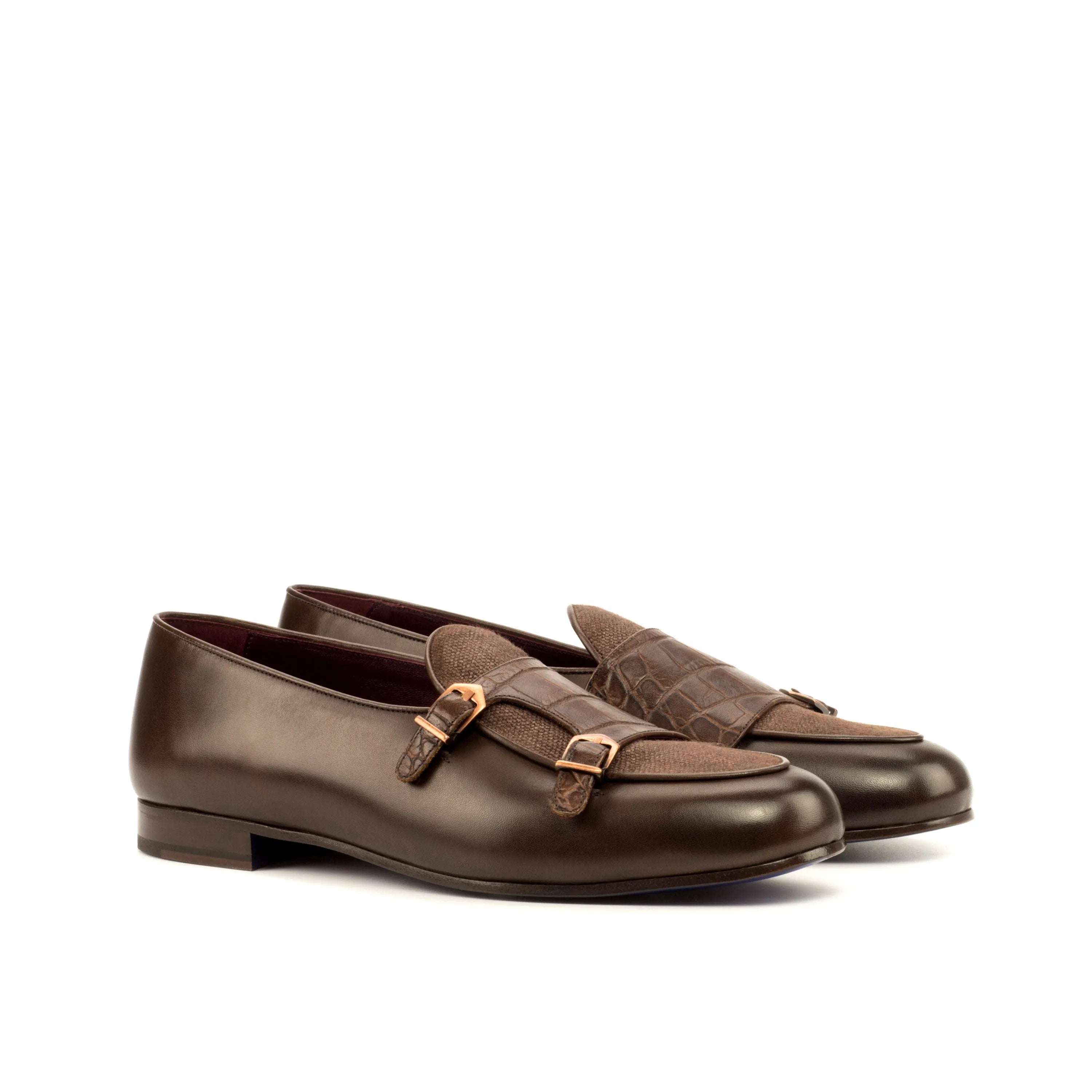 Gopor Belgian Monk Slipper II brown leather double monk strap loafers