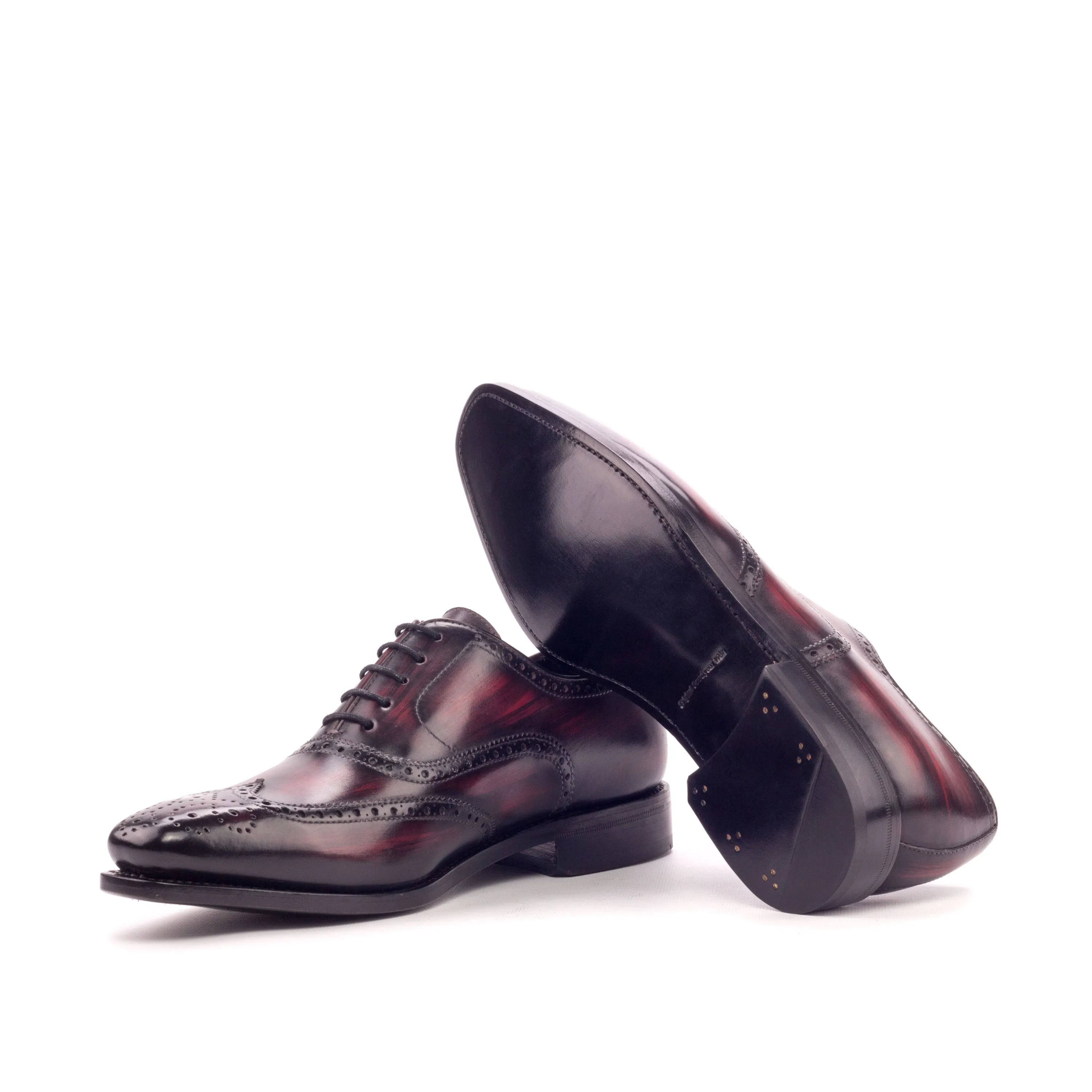Gordin patina longwing blucher burgundy leather wingtip dress shoes