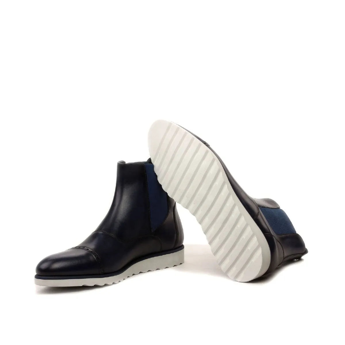 Pair of navy leather Hardwin Chelsea boots