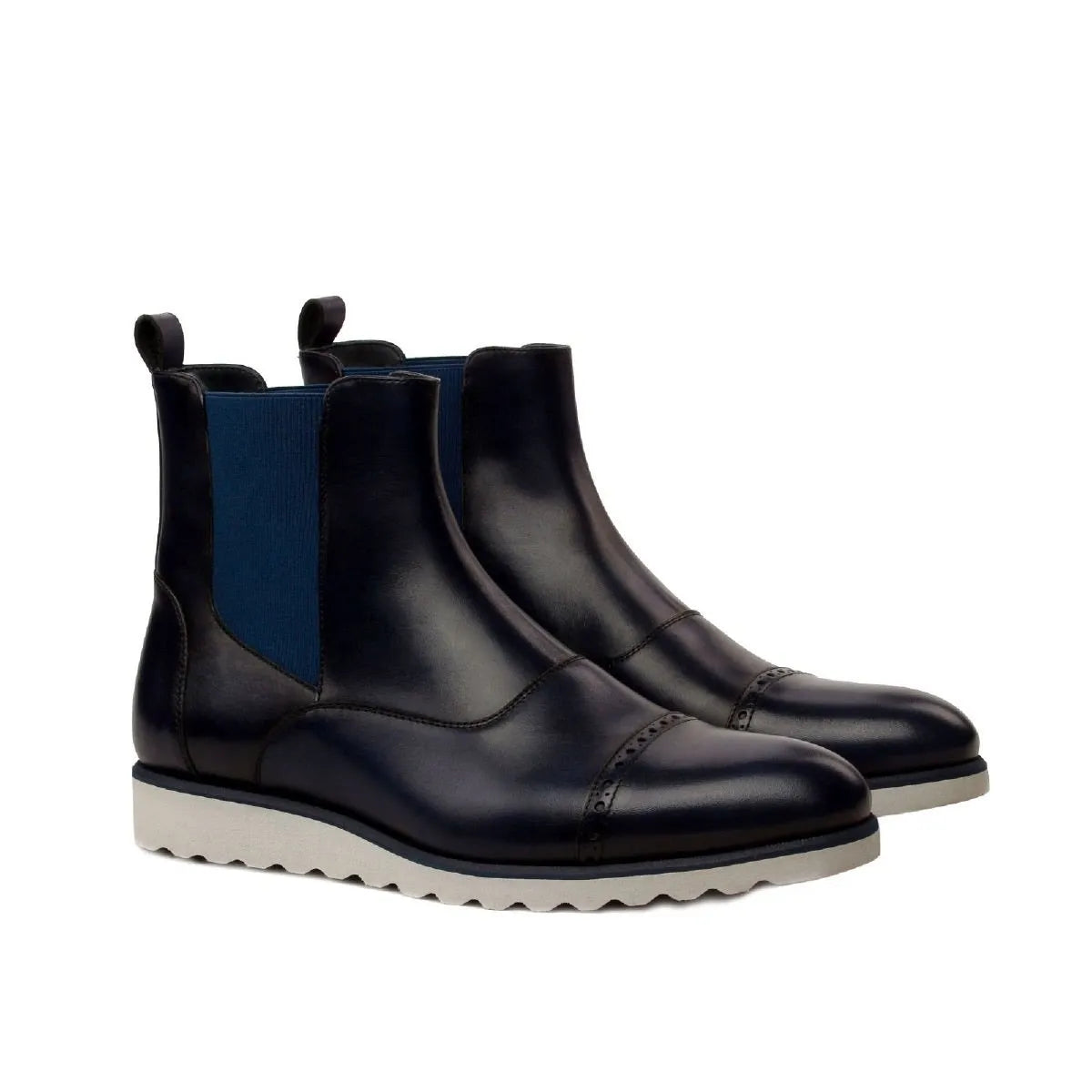 Pair of navy leather Hardwin Chelsea boots