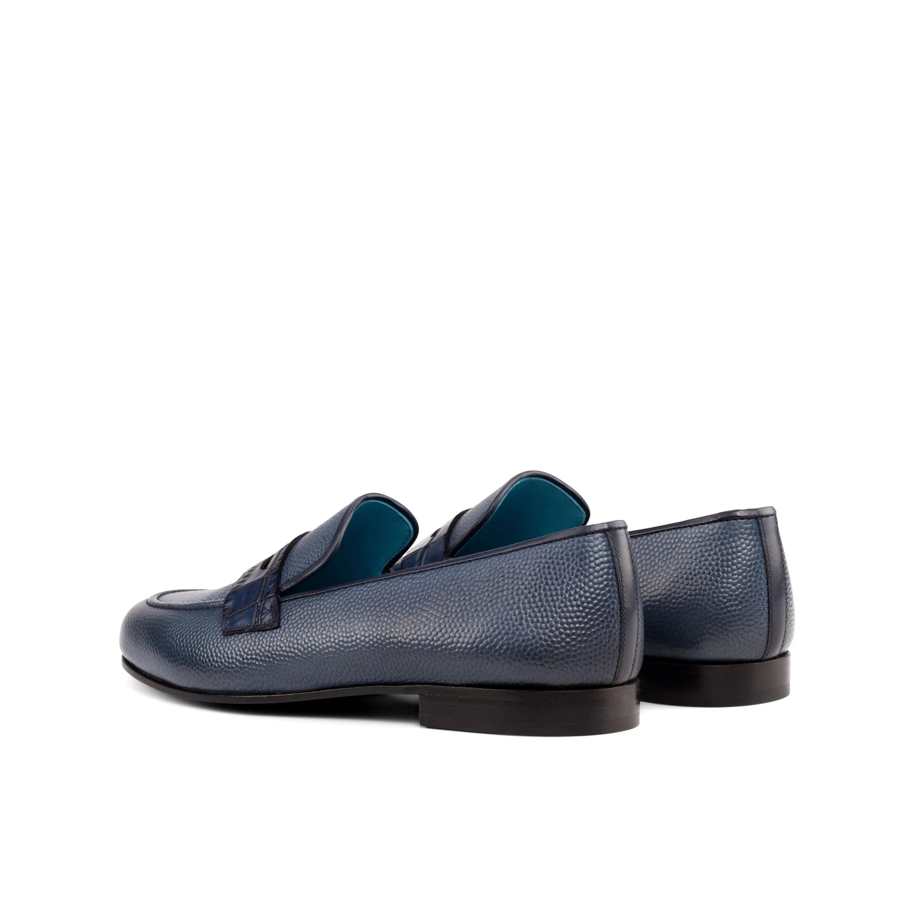 Pair of blue leather Hefe Wellington slip-on loafers