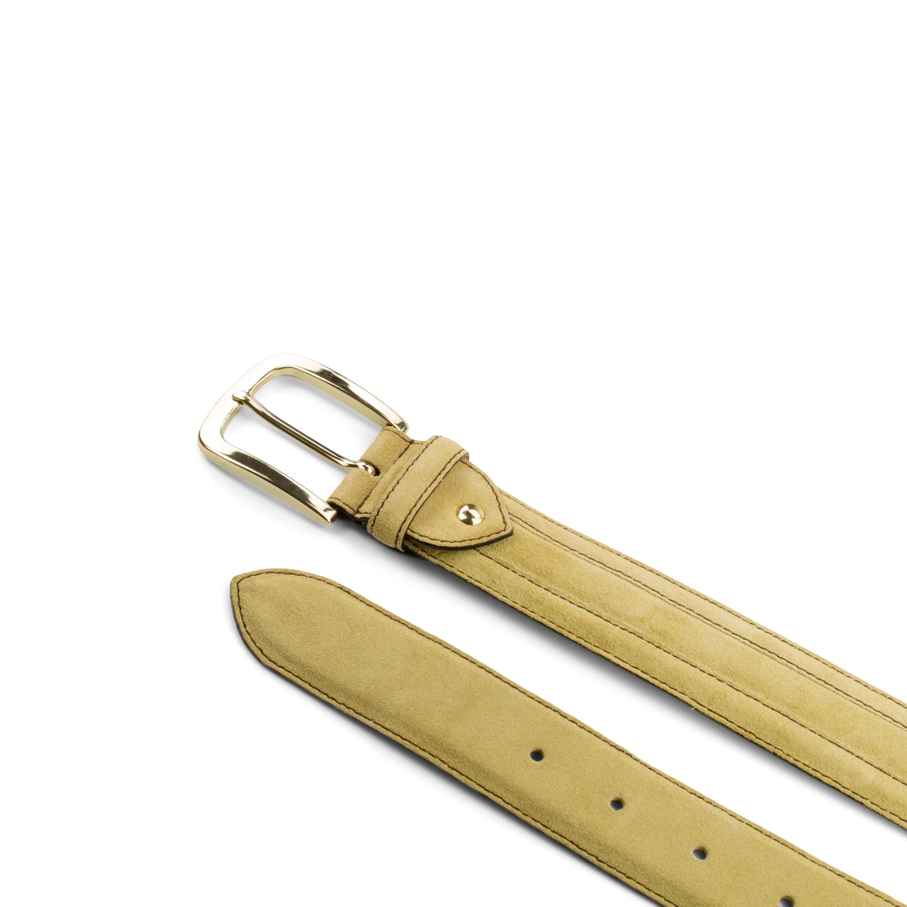 Hinto Venice belt with tan leather and gold buckle