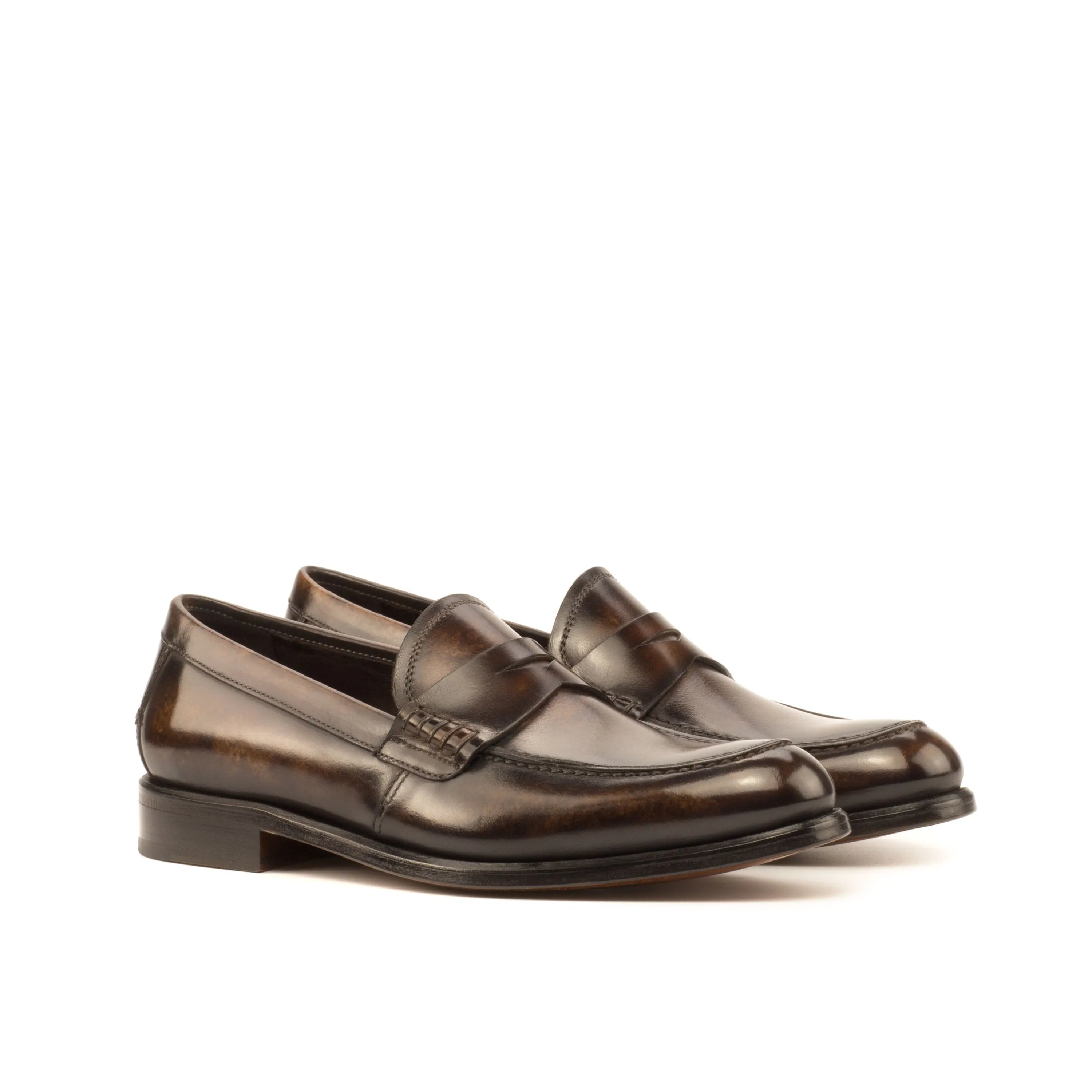 Pair of brown leather Indi Ladies Patina loafers