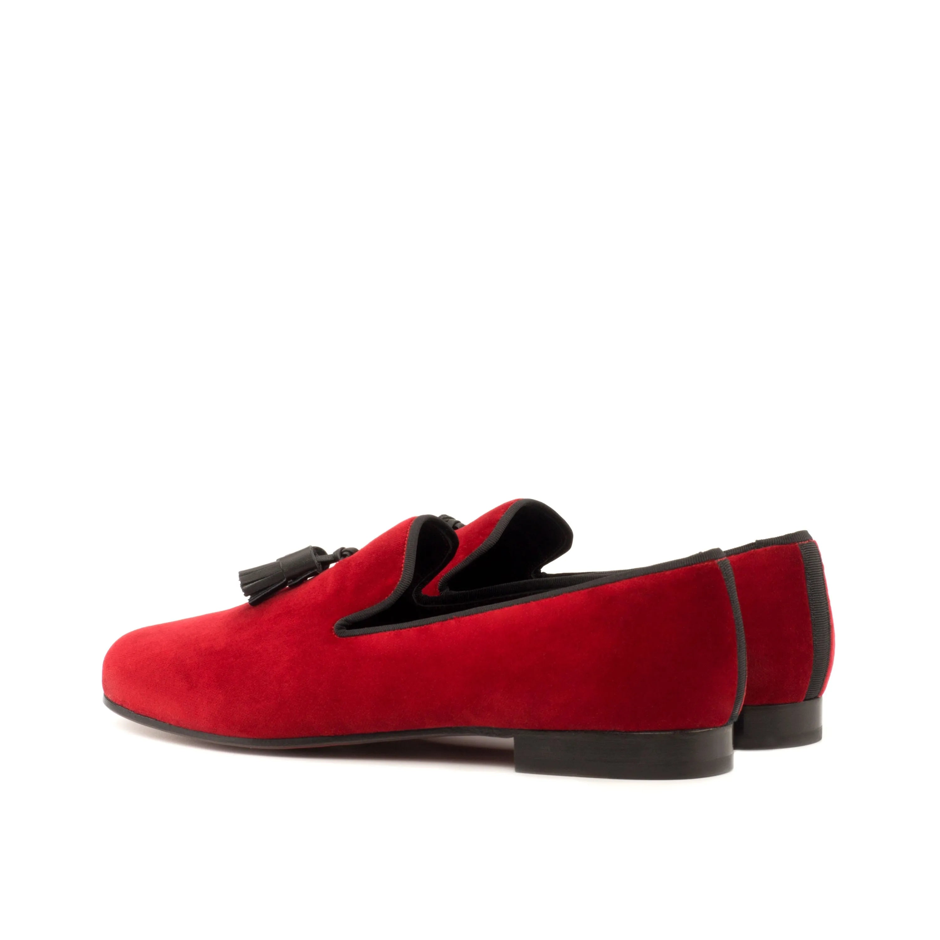 Ivymain Wellington slipon red velvet tassel loafers