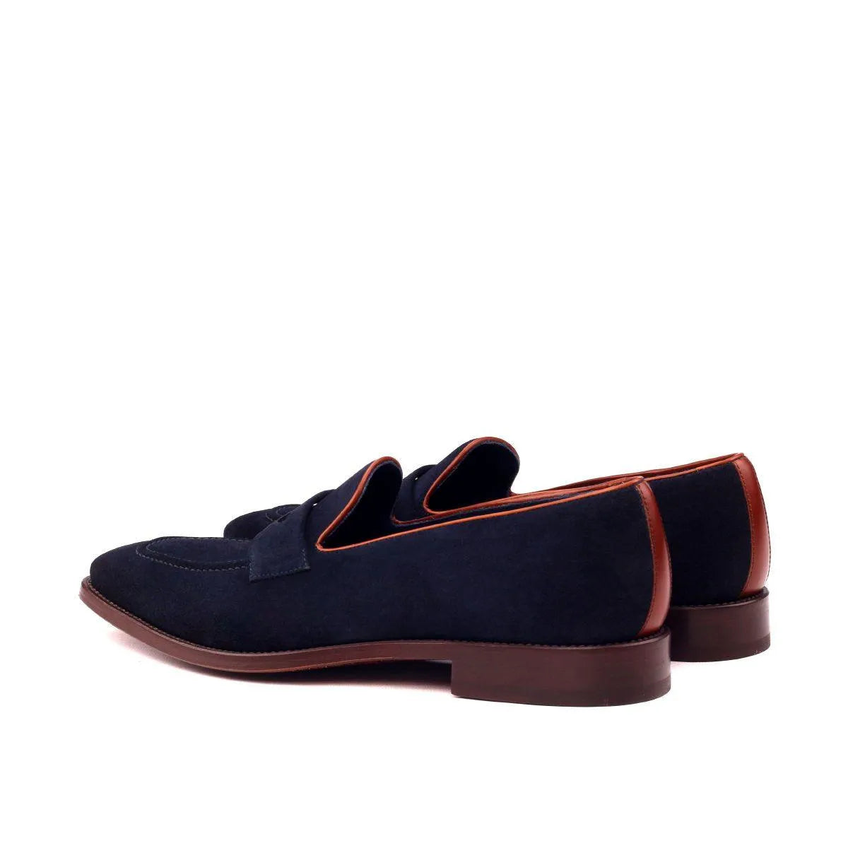 Jagg loafers navy blue leather luxury bespoke shoes for men