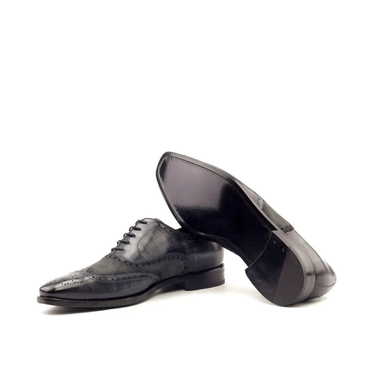 Pair of Jamol Patina full brogue dress shoes in black leather