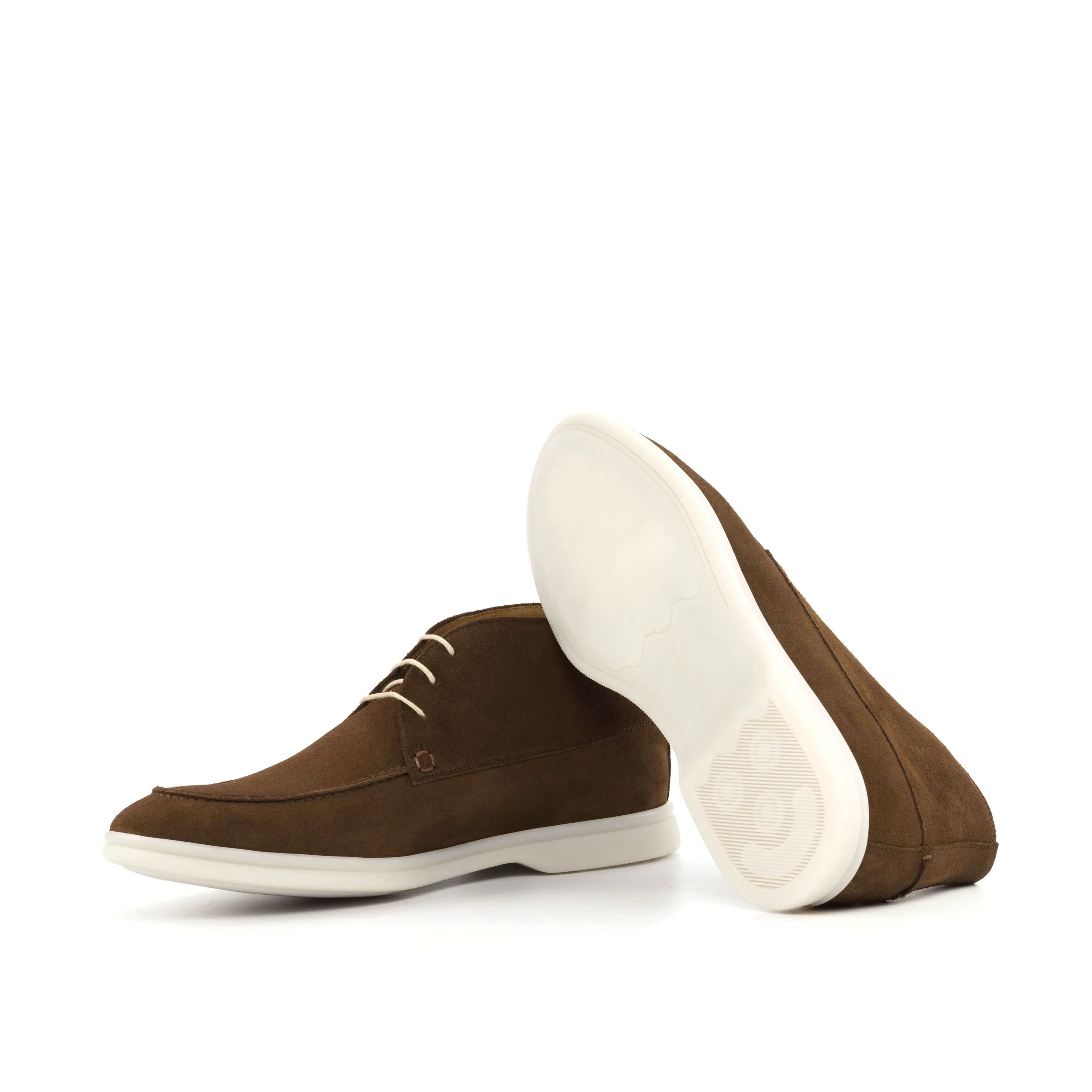 Java Moc Flex laced brown suede chukka boots back view