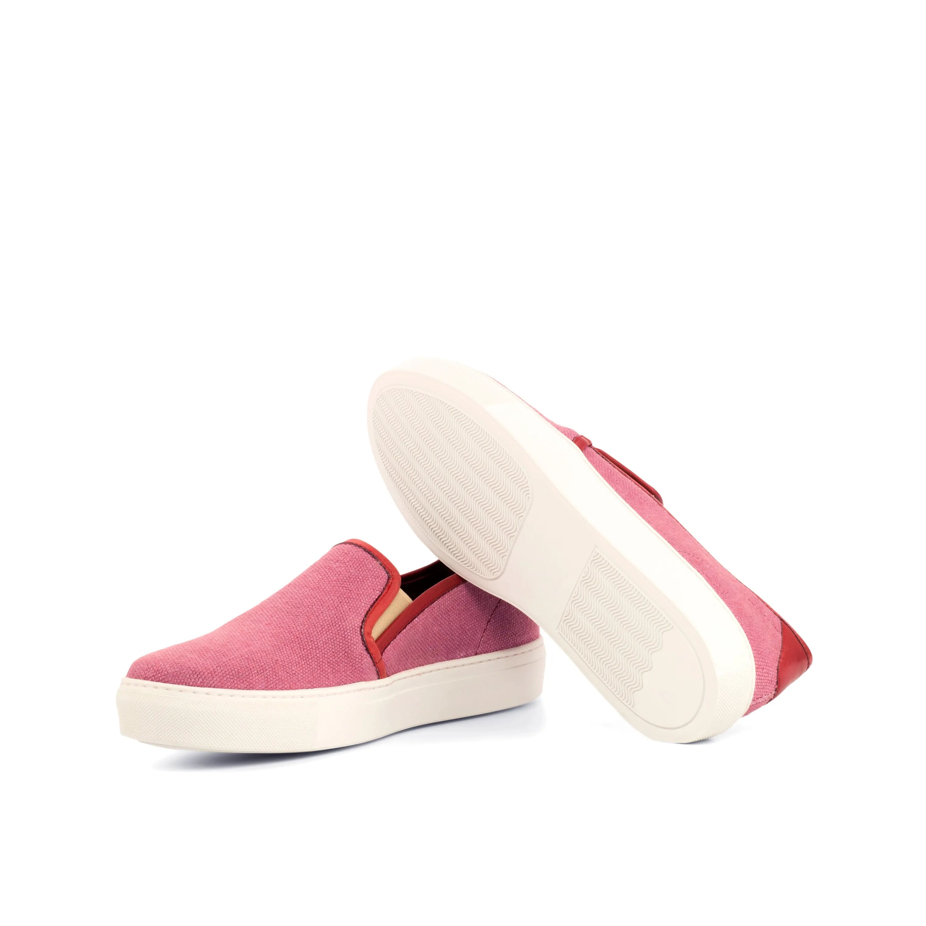 Jewlz91 ladies slipon sneakers: pair of pink slip-on shoes